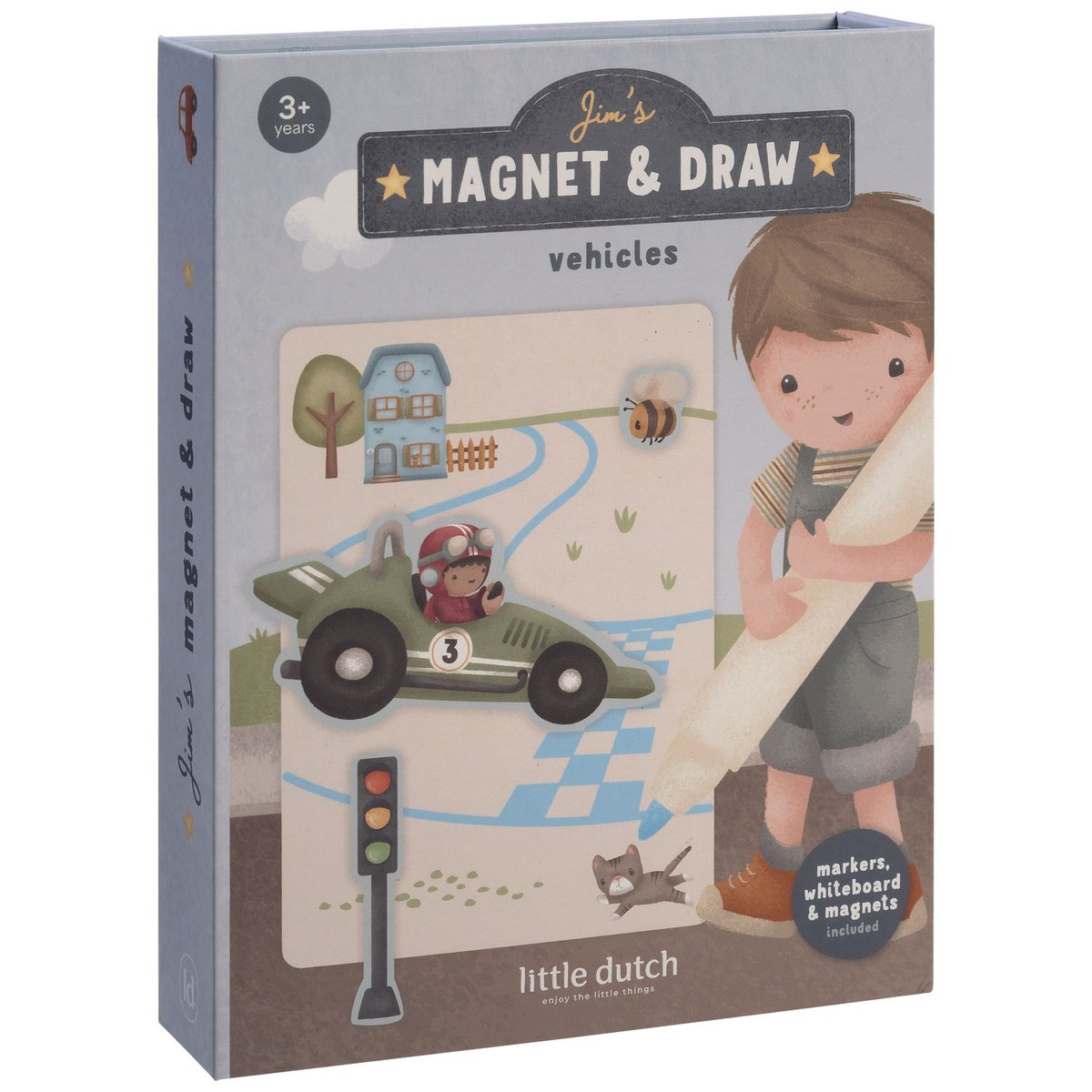 Livre de dessin magnétique bleu, LITTLE DUTCH