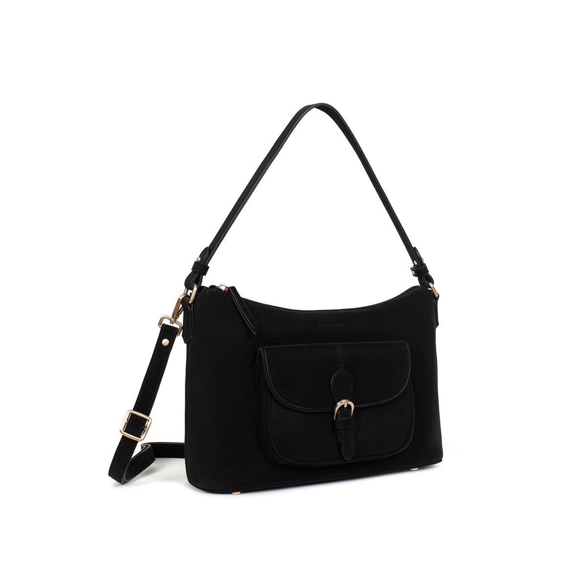 Sac porté épaule 1 anse EVE noir, HEXAGONA