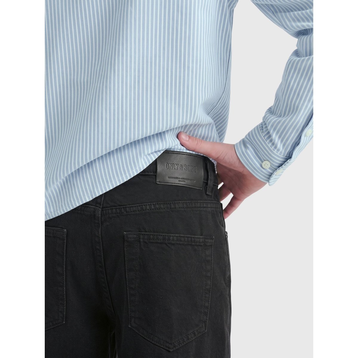 Coupe Regular black denim 1, ONLY & SONS JUNIOR