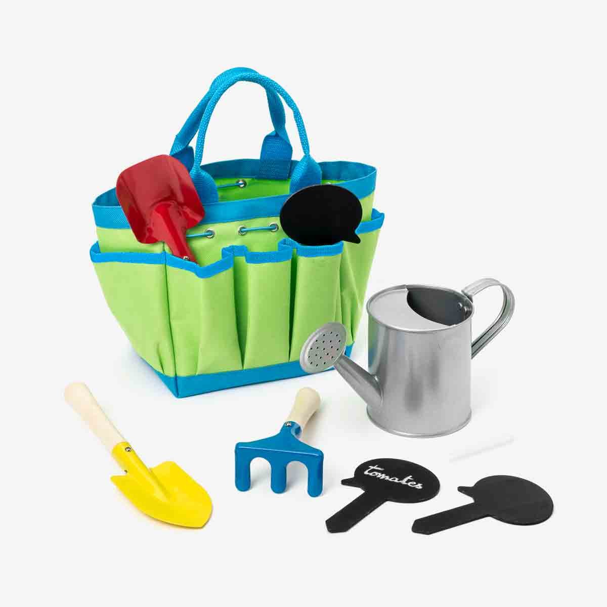 Sac de jardinage et 3 outils blanc, OXYBUL 