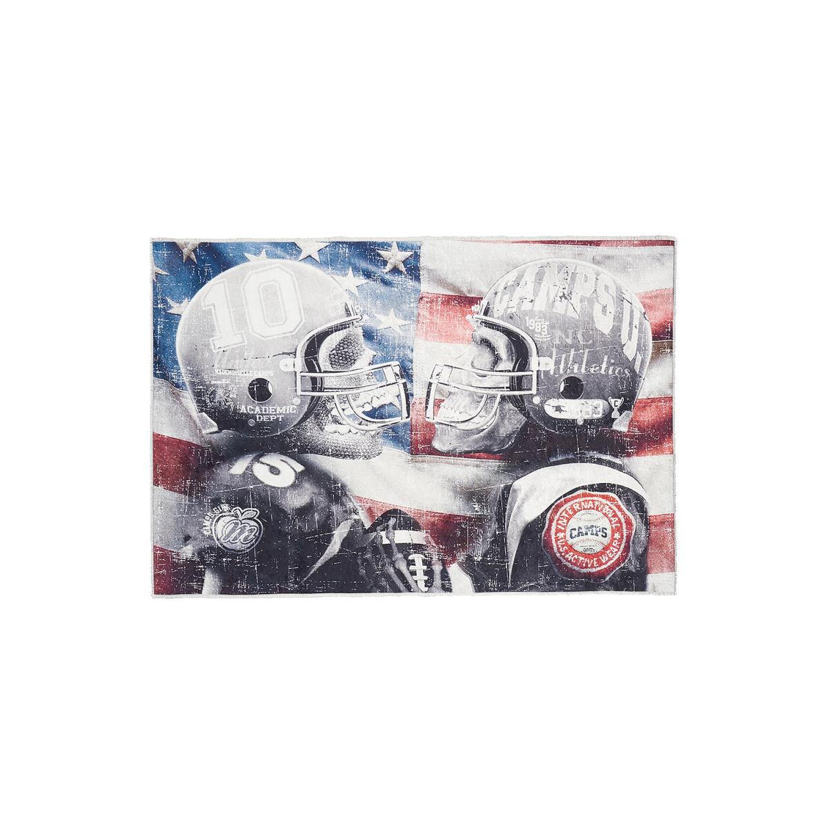 Tapis enfant tissé SKULLS gris, UN AMOUR DE TAPIS