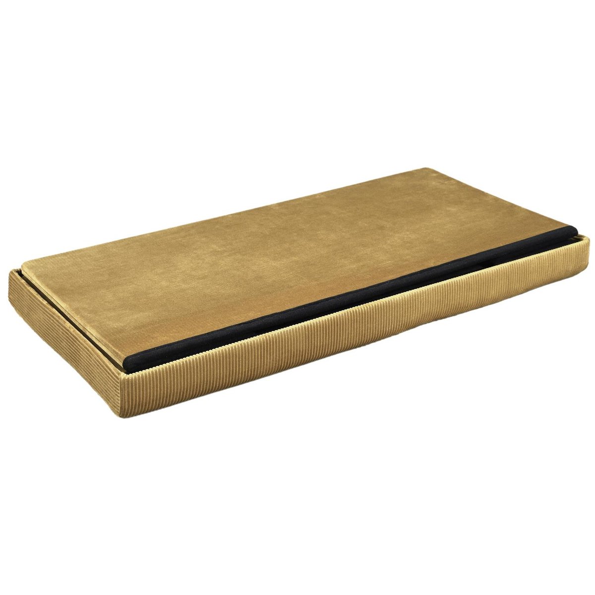 Coffre banc pliable design velours Giulia jaune, EDEN