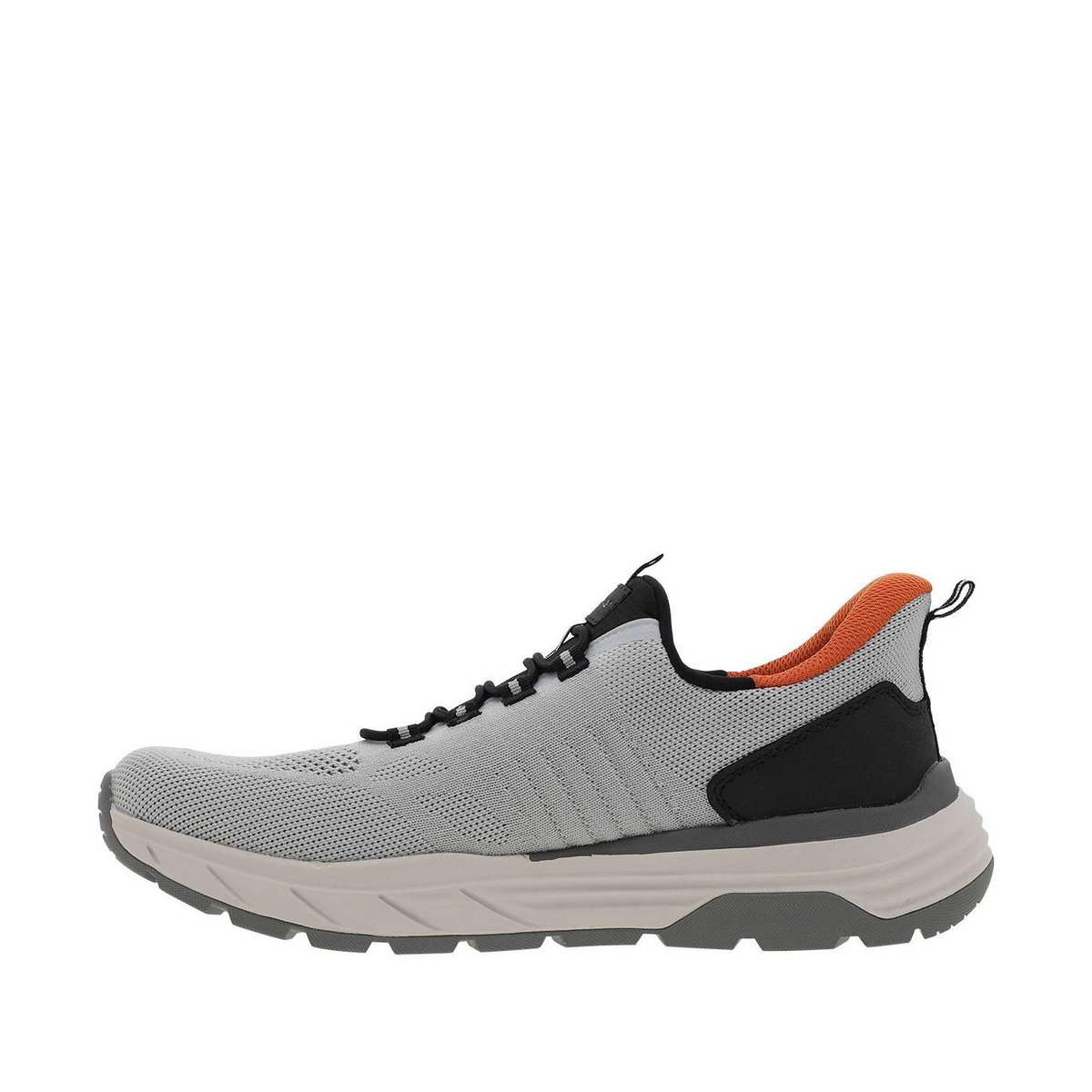 Sneakers noires à semelle plate avec une fermeture à slip-on gris, RIEKER
