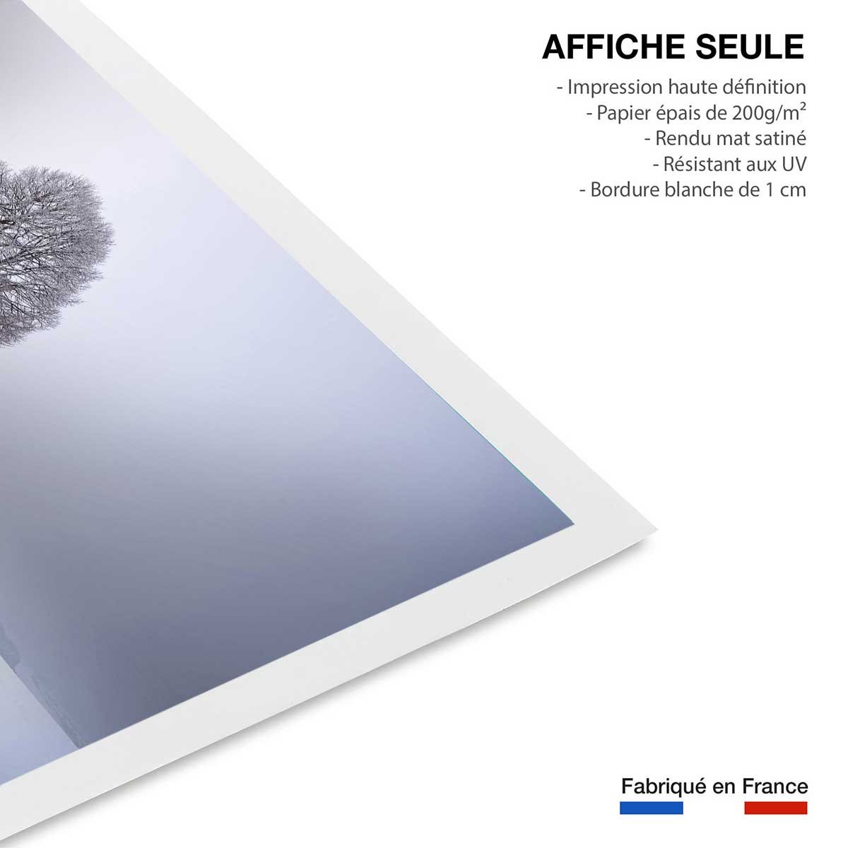 Affiche paysage Lumière d' hiver affiche seule, HEXOA