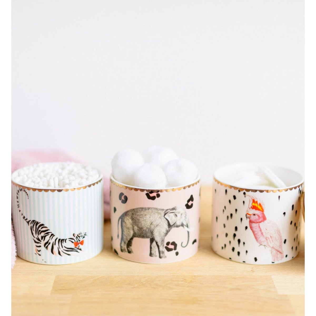 Pot Hermétique Tigre 9 cm multicolor , détails bords dorés, YVONNE ELLEN