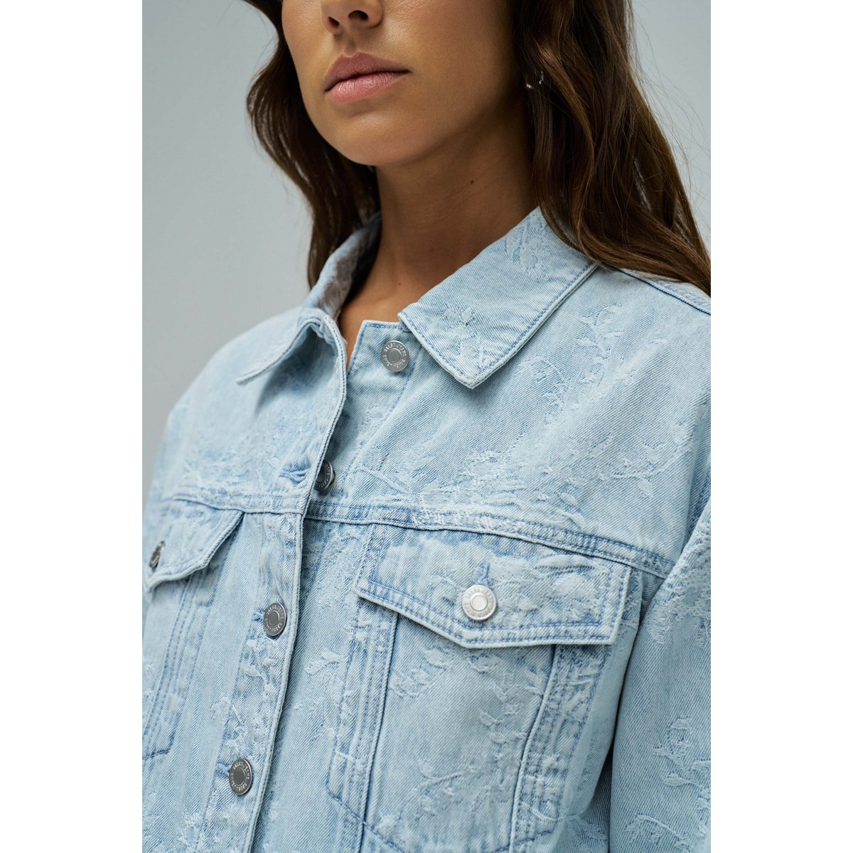 VESTE EN DENIM AVEC JACQUARD bleu turquoise, SALSA JEANS