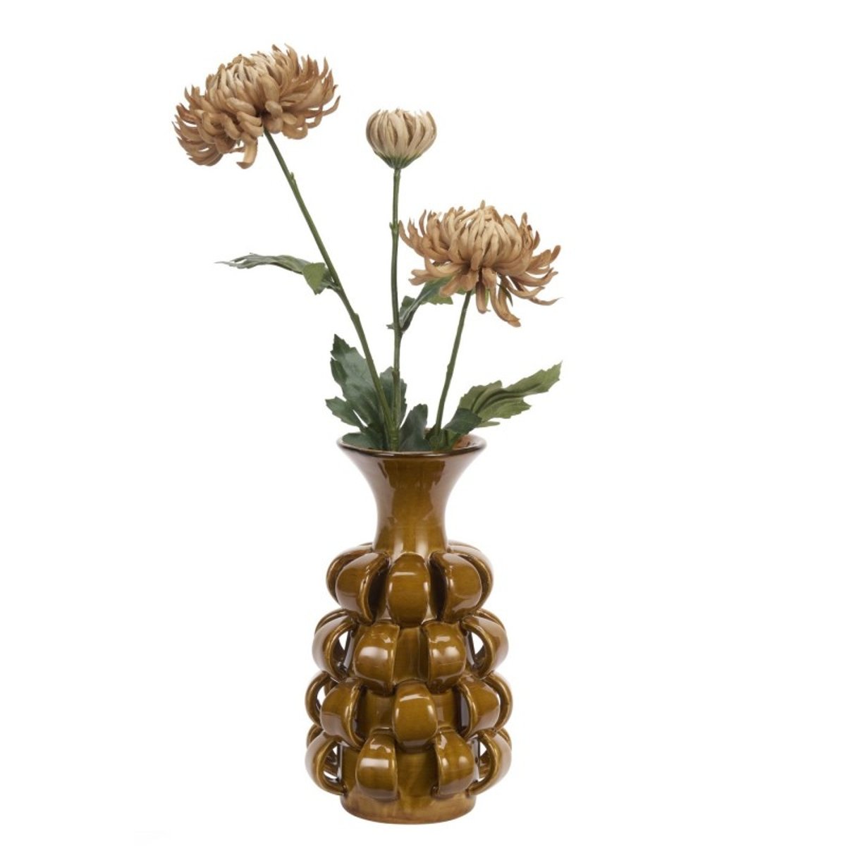 Vase grès sculptural jaune moutarde, MADAM STOLTZ