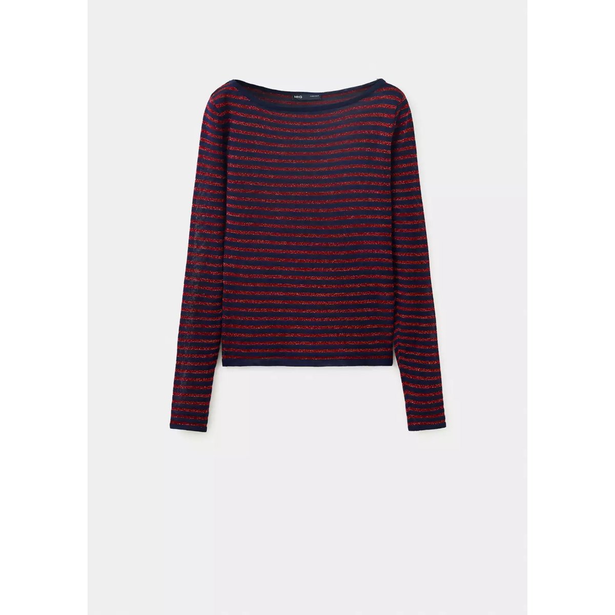 Pull-over à rayures fil textile bleu marine, MANGO