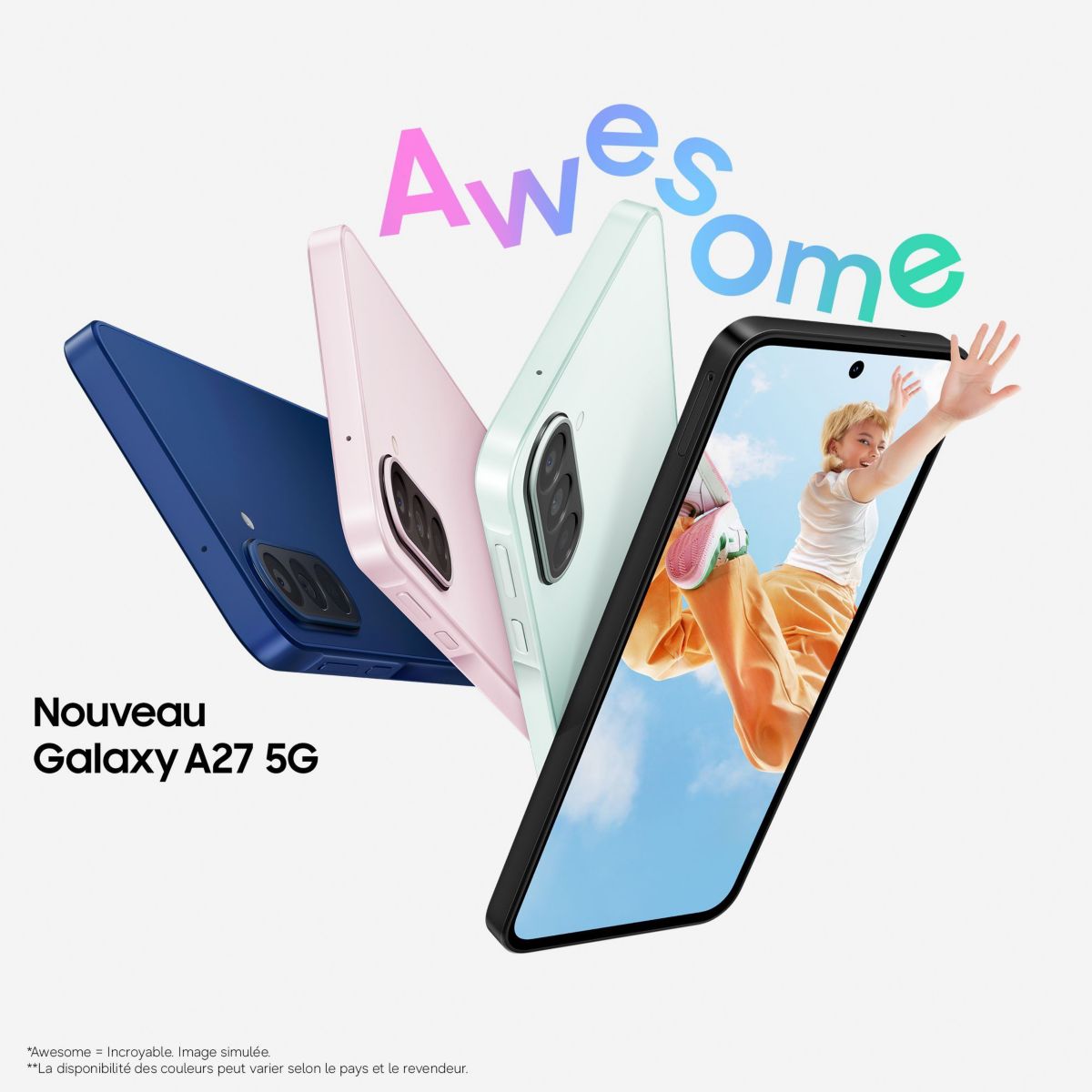 Smartphone Galaxy A27 5G Noir 128 Go couleur unique, SAMSUNG