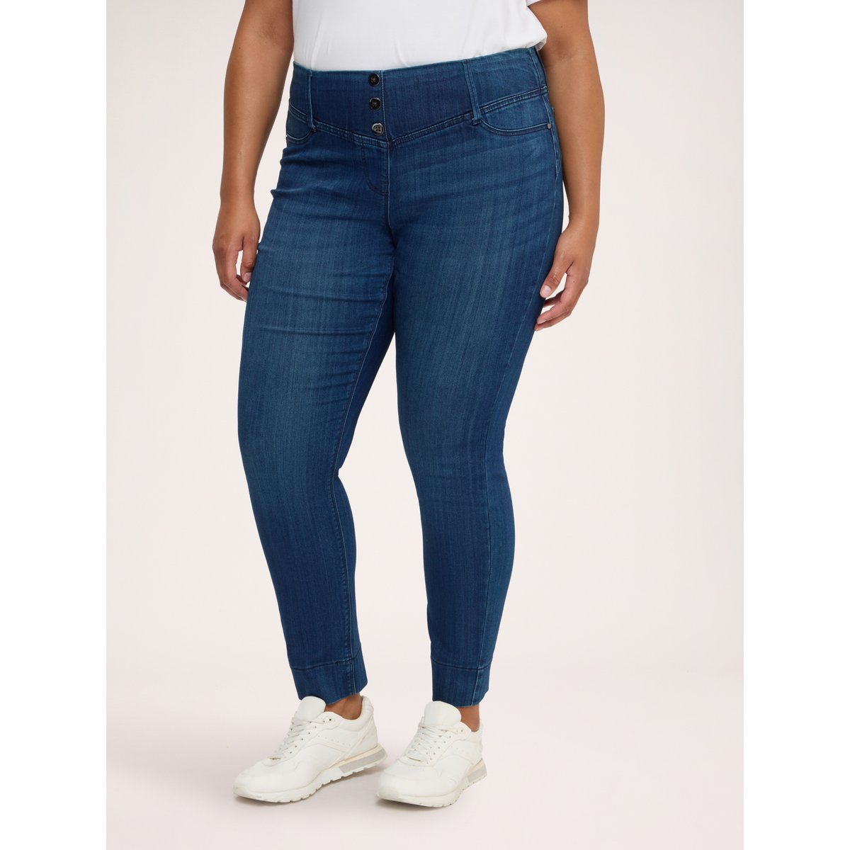 Jeggings bleu avec boutons décoratifs bleu, FIORELLA RUBINO
