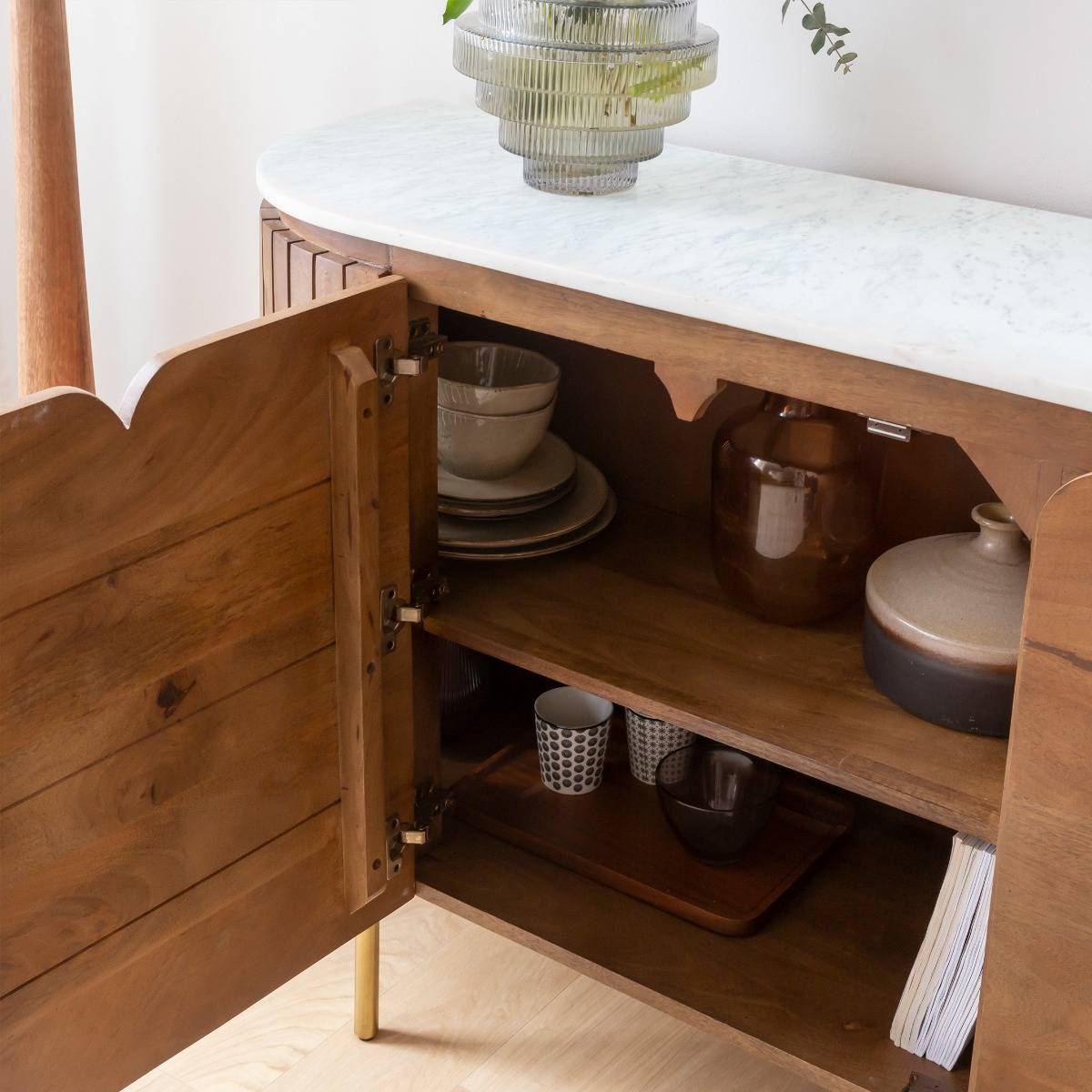 Buffet en bois de manguier SIENNE bois foncé, MADE IN MEUBLES