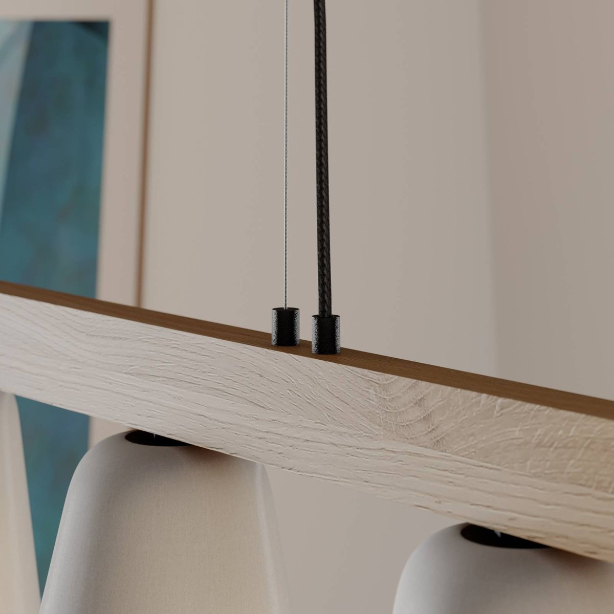 Suspension scandinave, Kalinda gris, chêne clair, LUCANDE