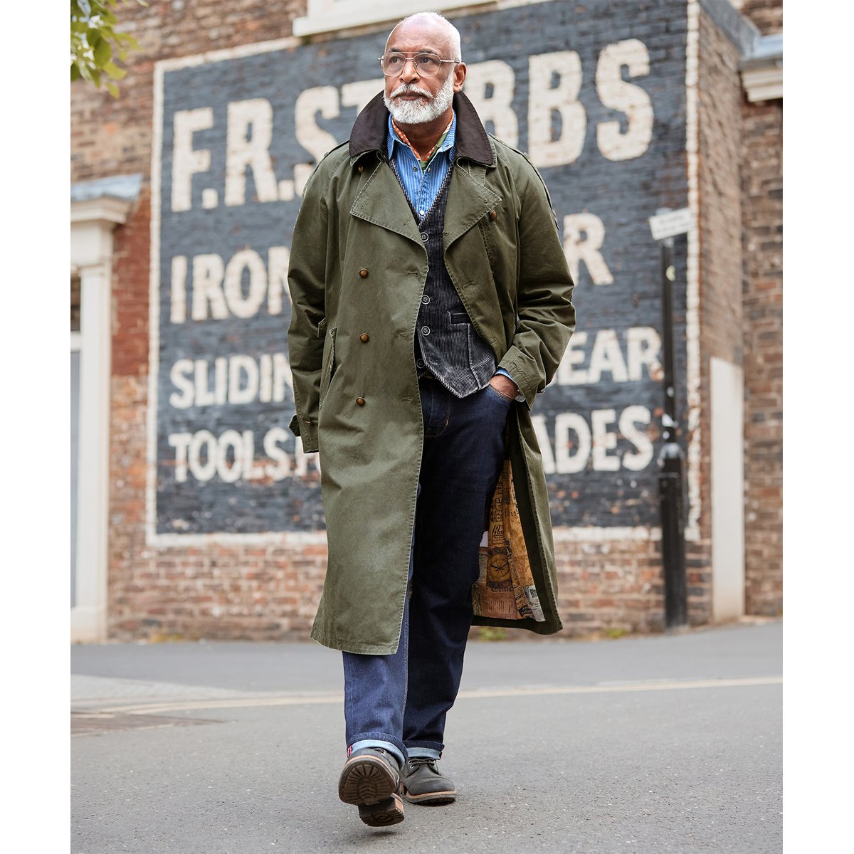 Magnifique Imperméable Style Militaire vert, JOE BROWNS