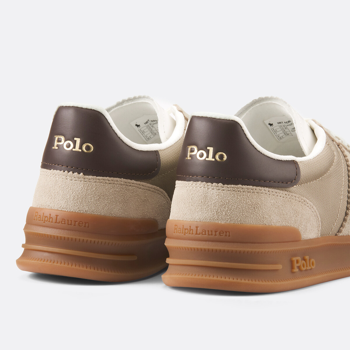 Baskets en cuir suède Heritage Aera PP taupe, POLO RALPH LAUREN