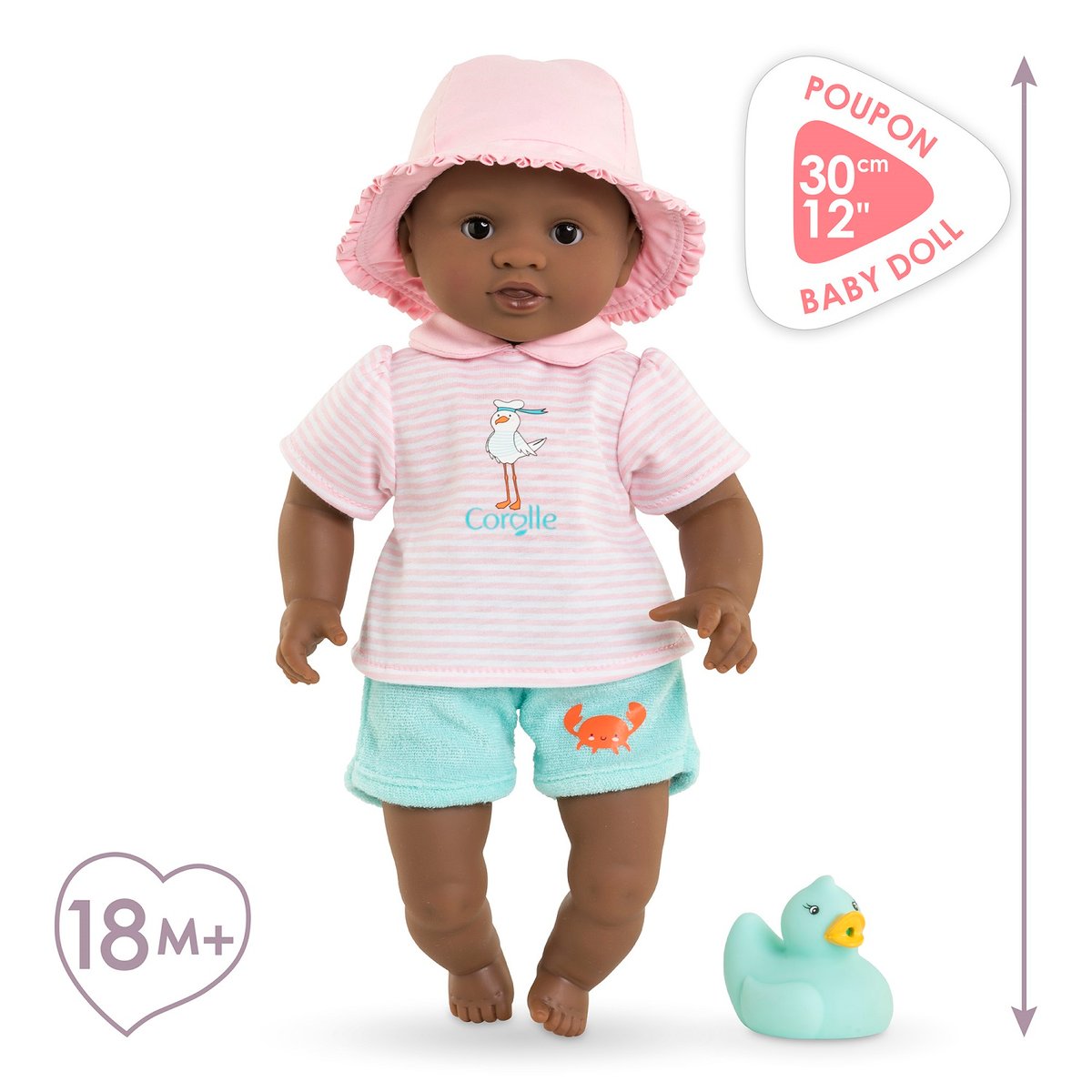 Poupon Bébé Bain Alyzée - Canard rose, COROLLE