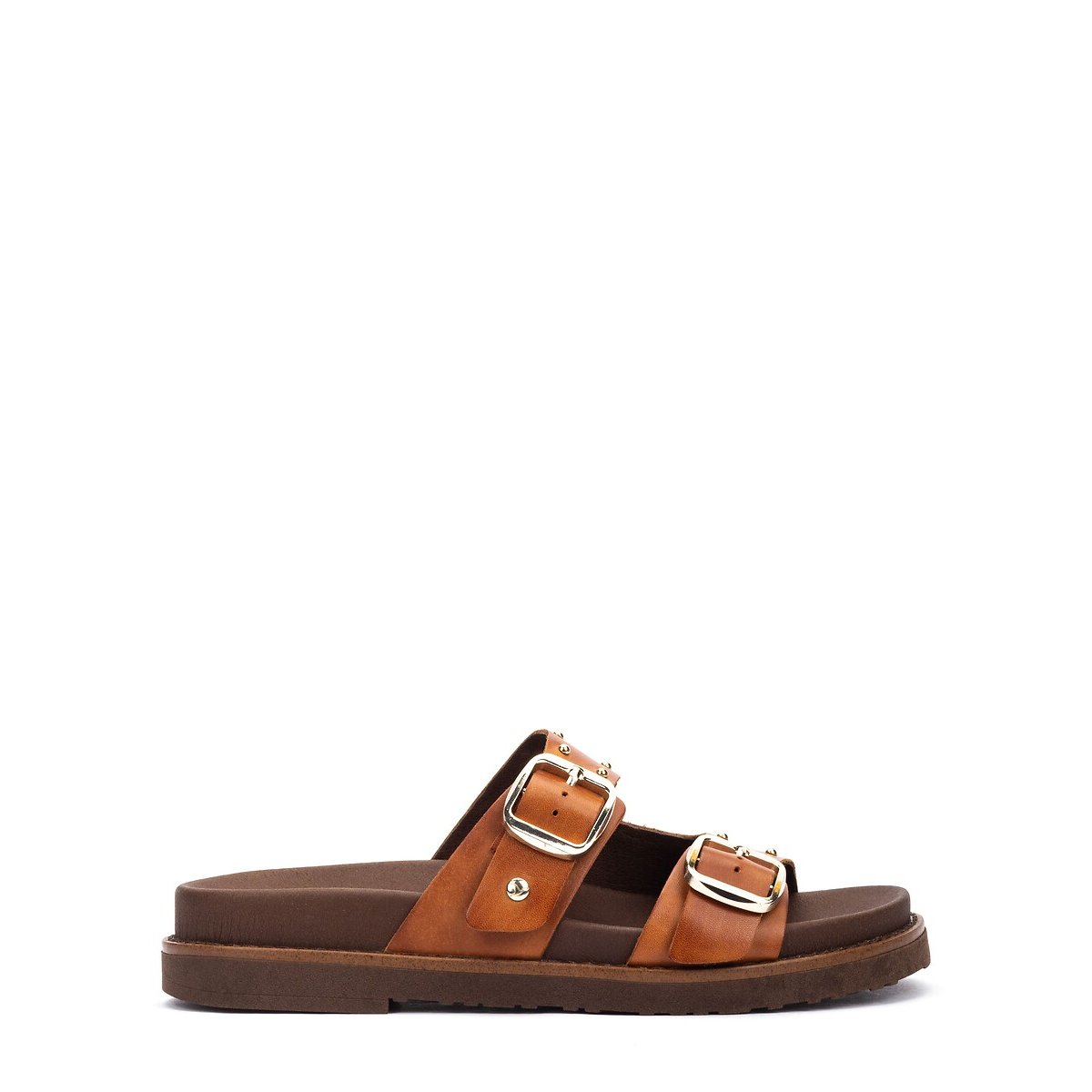Mules en cuir Aitana cognac, PIKOLINOS
