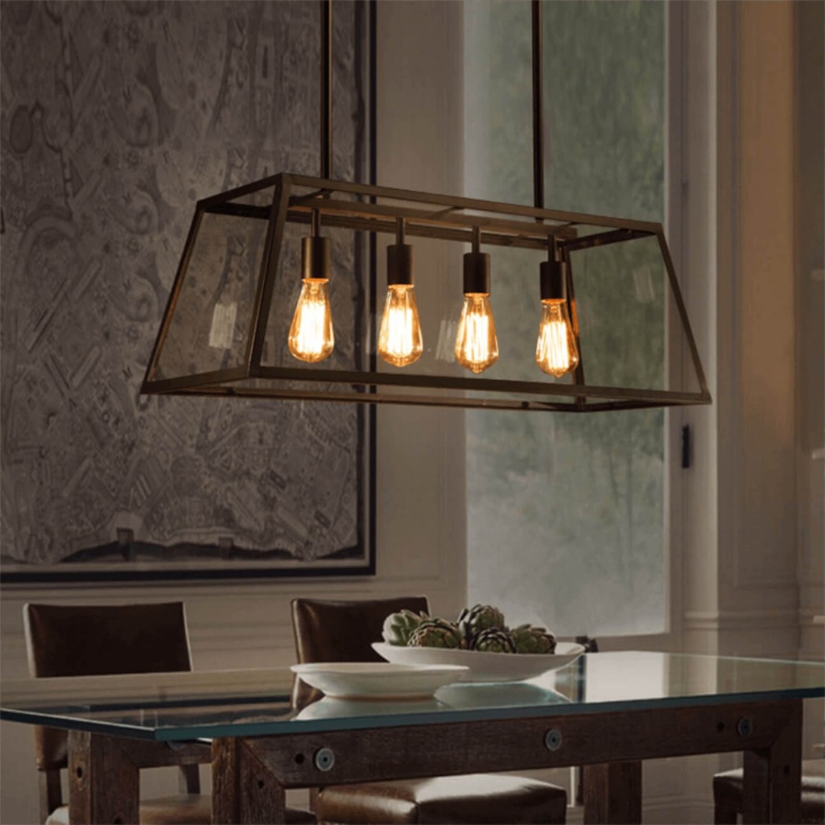 Grande suspension industrielle - FRESY noir, KOSILUM