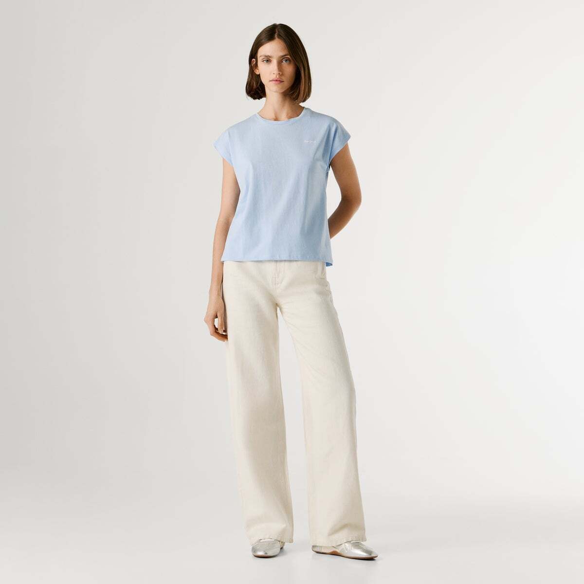 T-Shirt Coupe Slim Avec Logo bleu oxford, PEPE JEANS