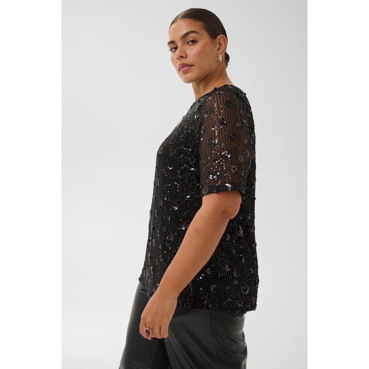 Blouse à manches courtes noir black, KAFFE CURVE