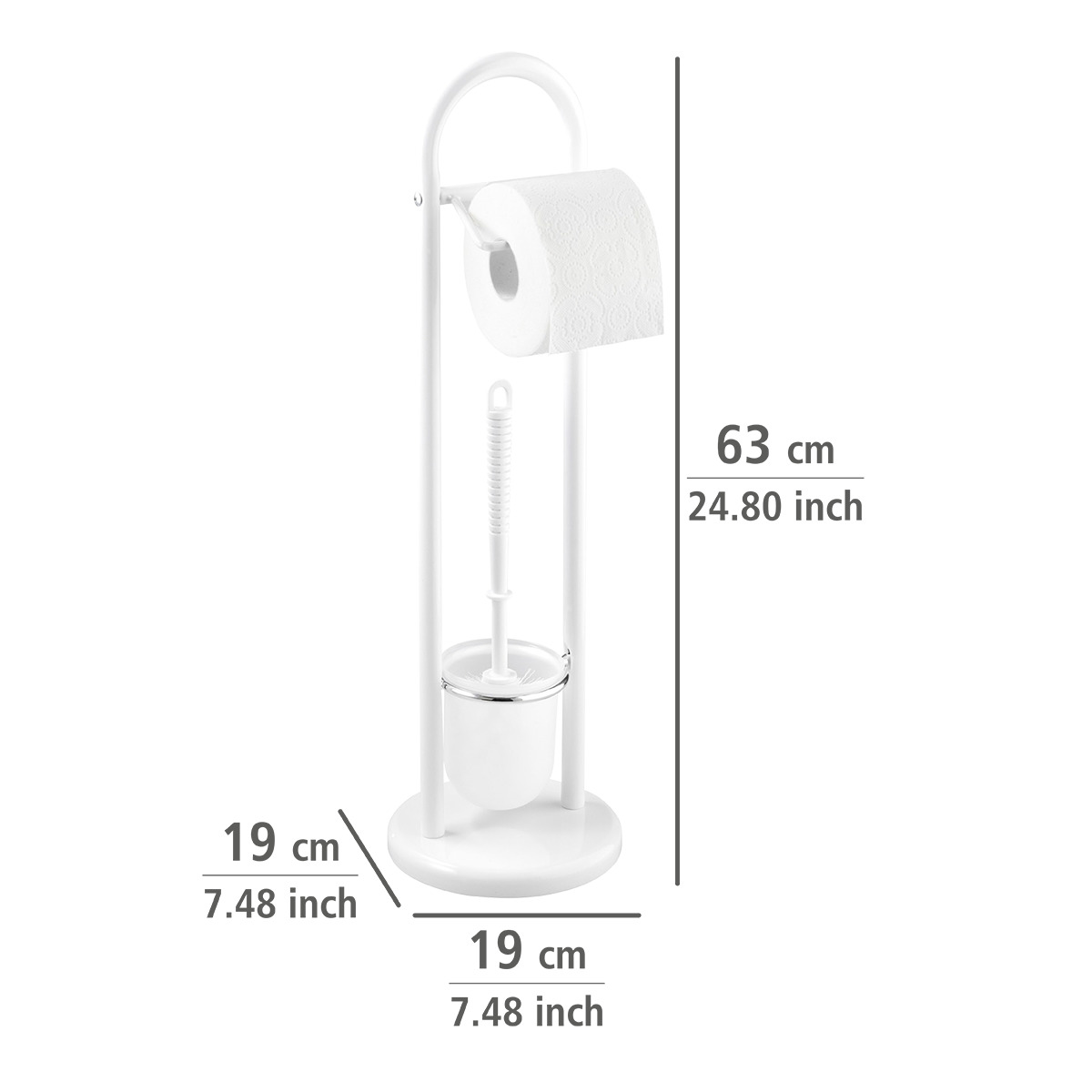 Serviteur WC porte papier et brosse WC SIENA blanc, WENKO