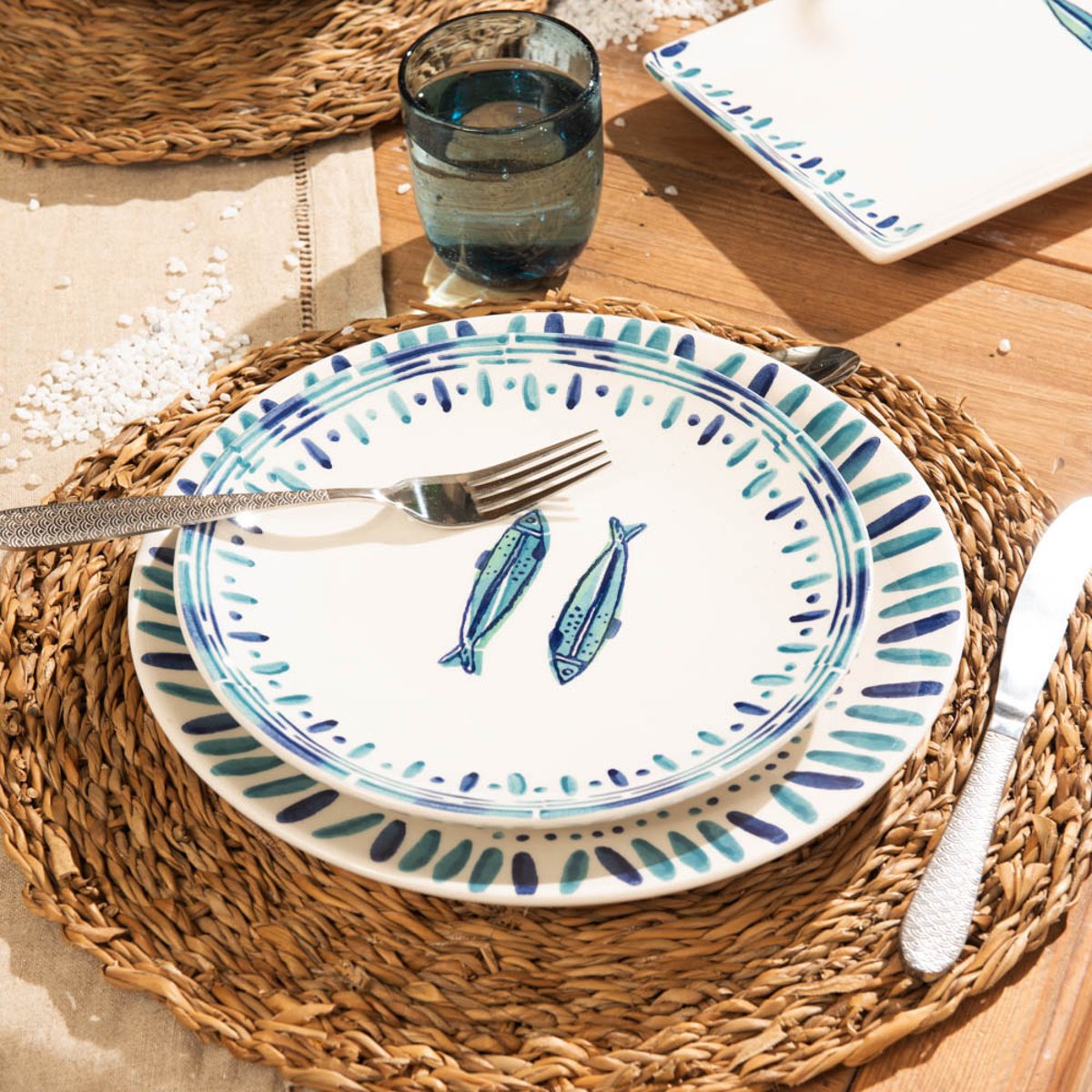 Assiette à dessert Kyanos 22,5 cm (lot de 6) bleu, TABLE PASSION