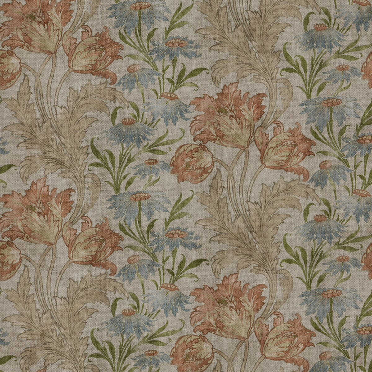 Emeline Floral Chenille Snuggle Chair with Oak Feet beige/floral print, ÉDITÉ