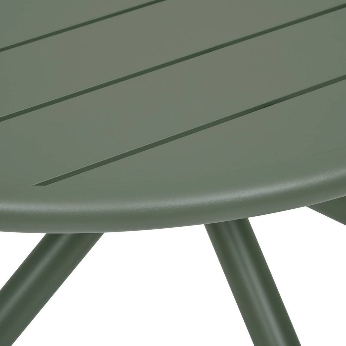 Table de jardin 4 places ronde en aluminium NEBULLIA vert laurier, HESPERIDE