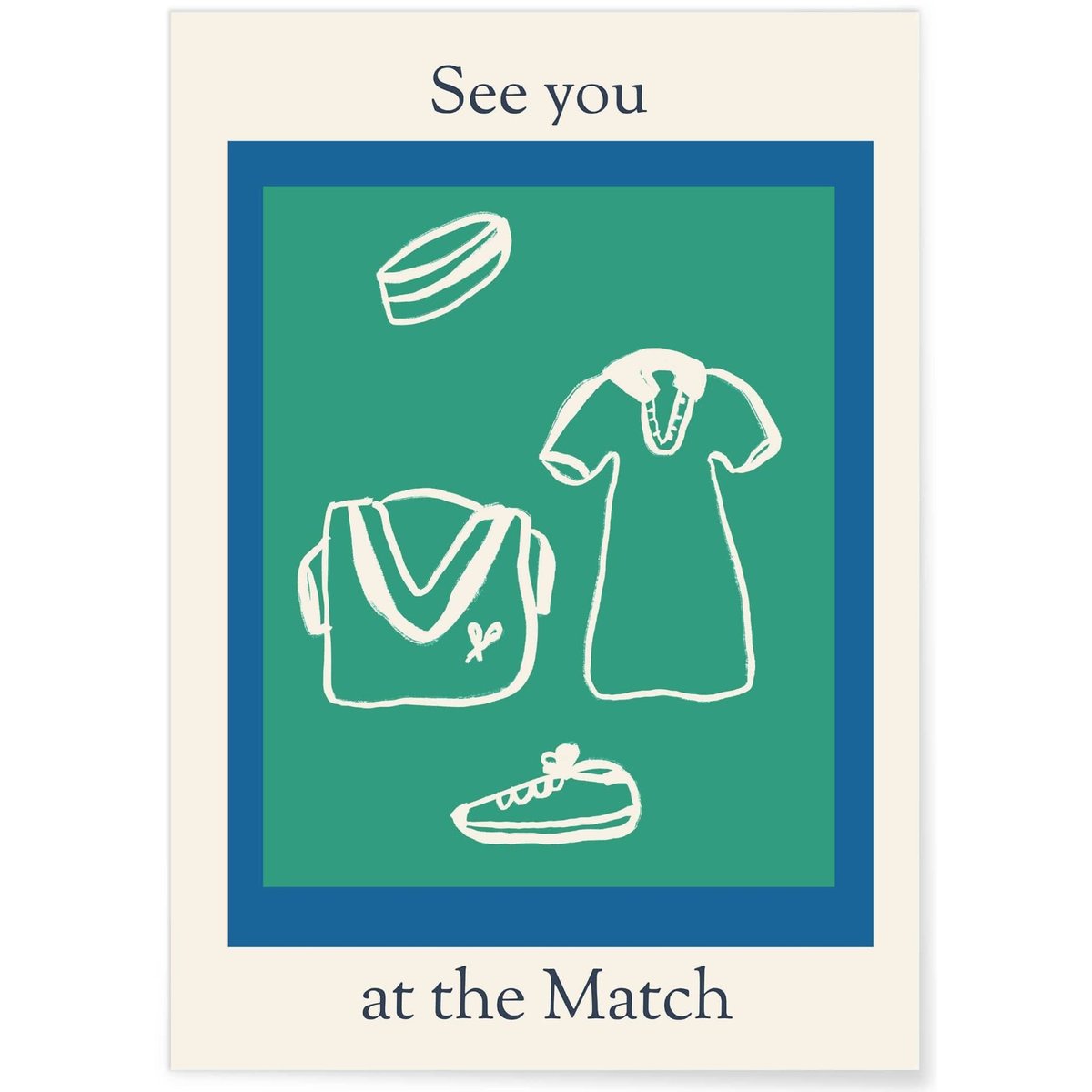 Affiche Tennis Lifestyle : See You at the Match blanc, L'AFFICHERIE