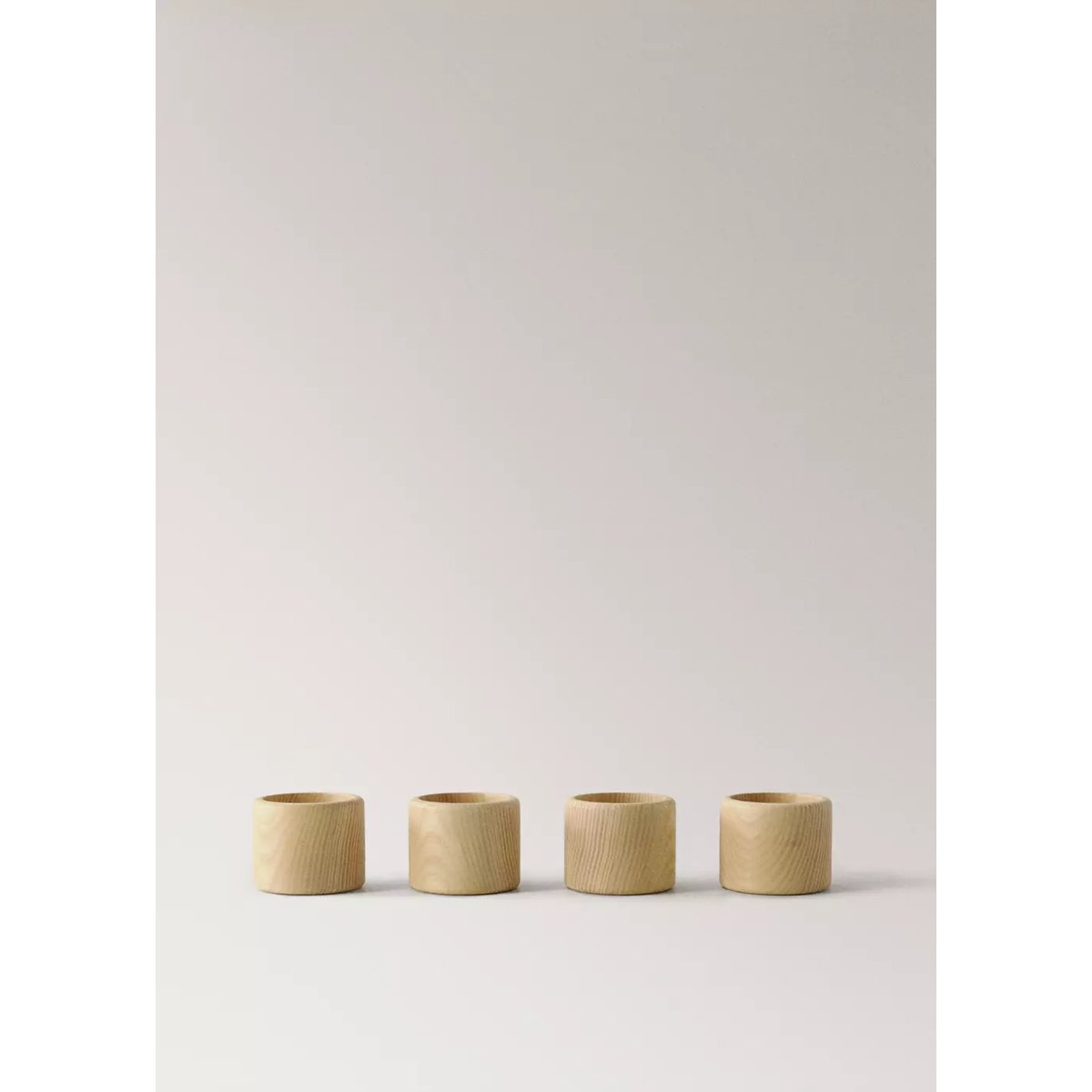 Lot 4 porte-serviettes en bois de frêne sable, MANGO HOME
