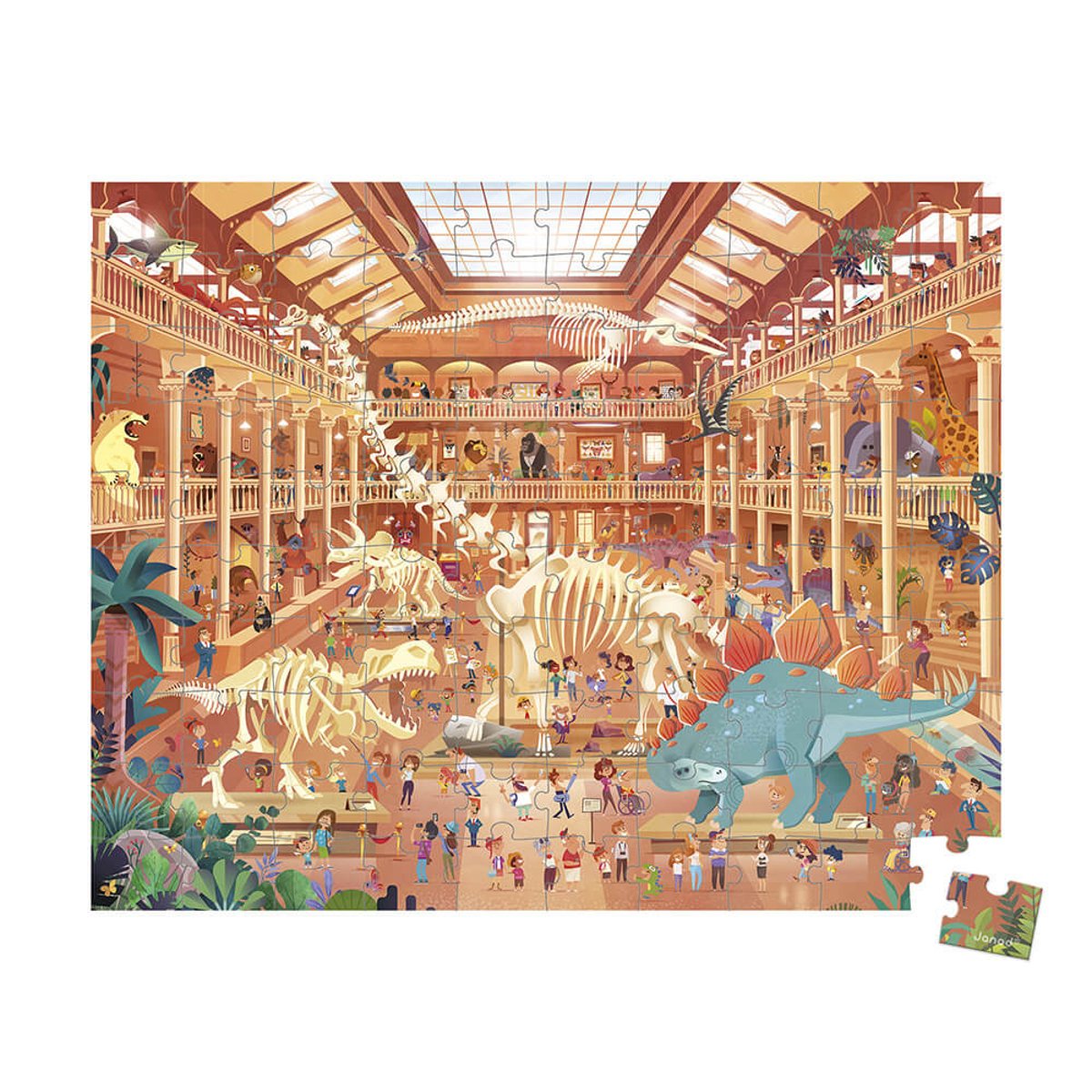 Puzzle Musée Histoire Naturelle 100 Pièces bleu, JANOD