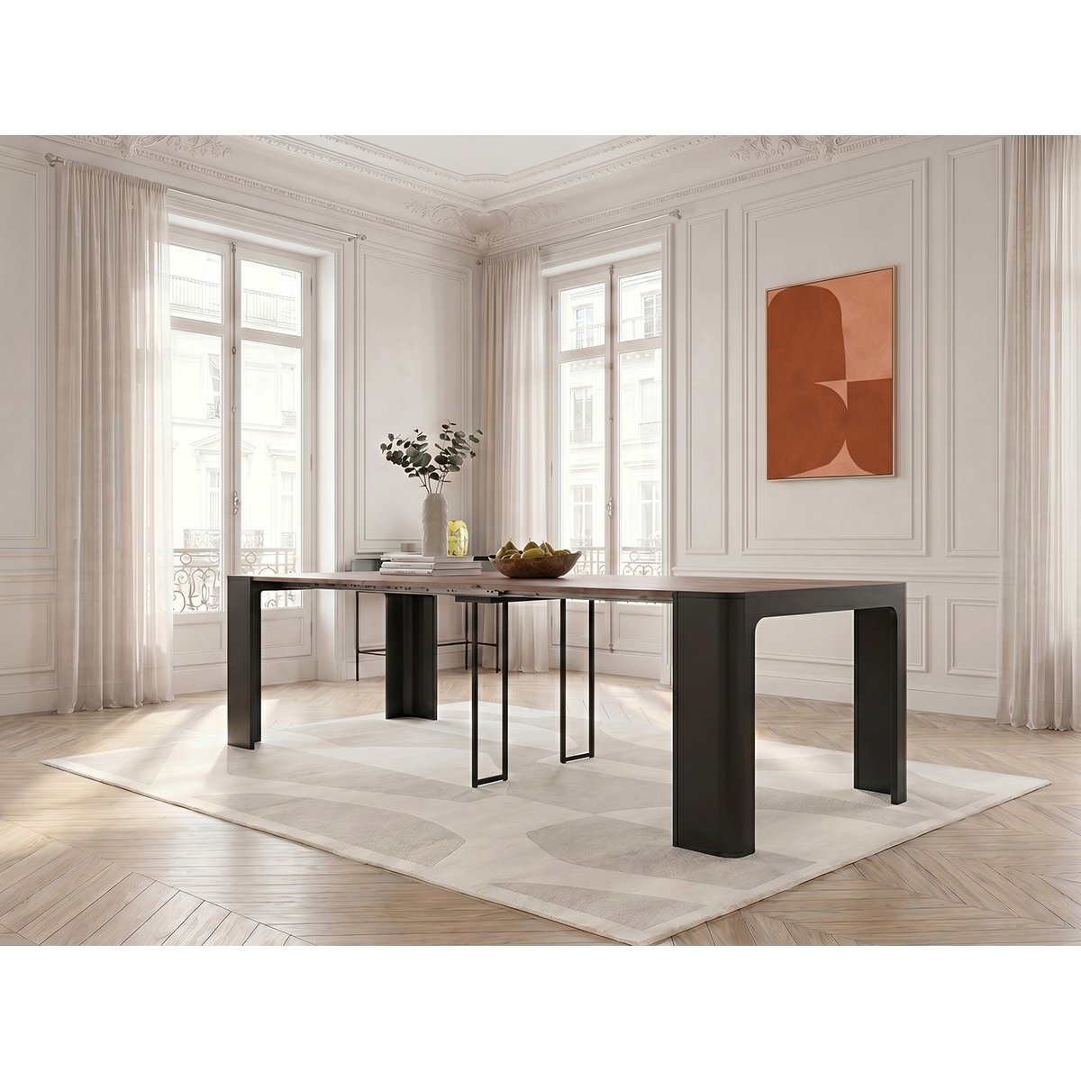 Console  cm panneaux de particules, ALBANE noir, BOBOCHIC