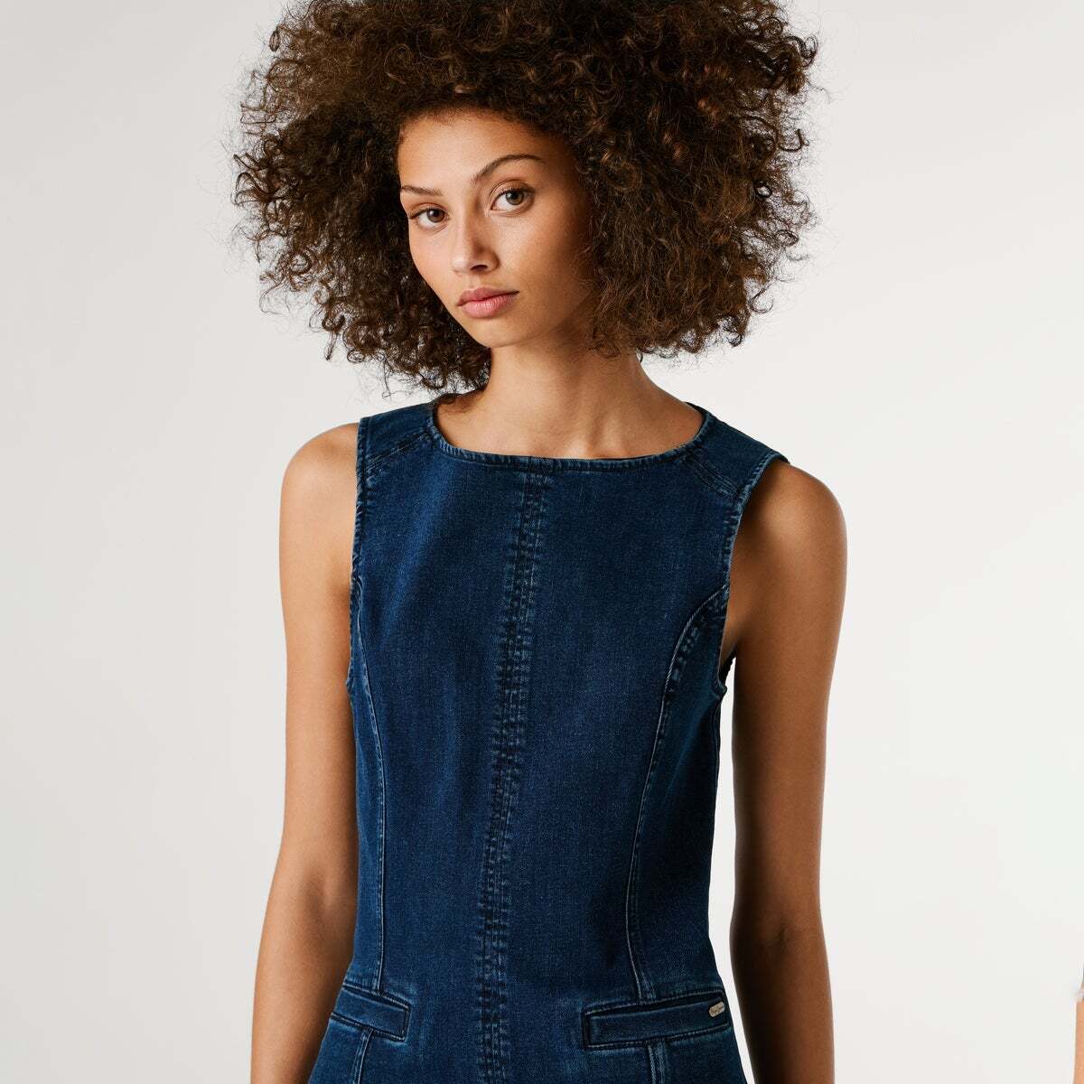 Robe Courte Coupe Regular En Denim nuit défoncée, PEPE JEANS
