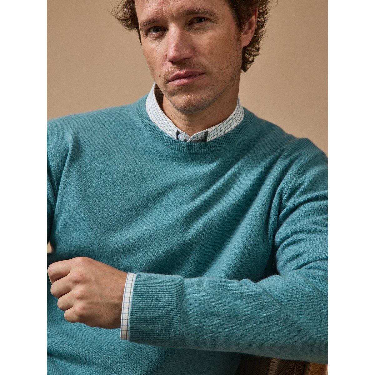 Pull col rond - Collection Cachemire glacier, CYRILLUS