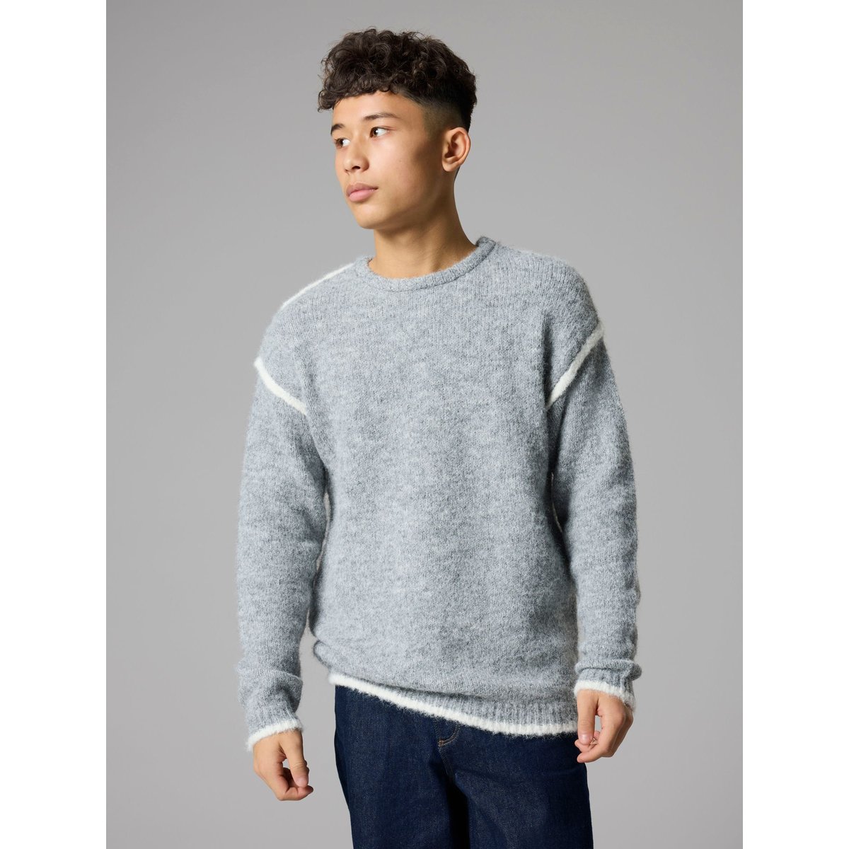 Pull En Maille gris - grey melange1, NAME IT