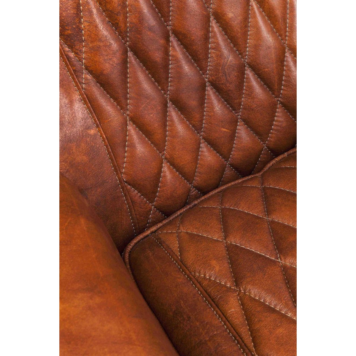 Fauteuil en cuir, COUNTRY SIDE marron, KARE DESIGN