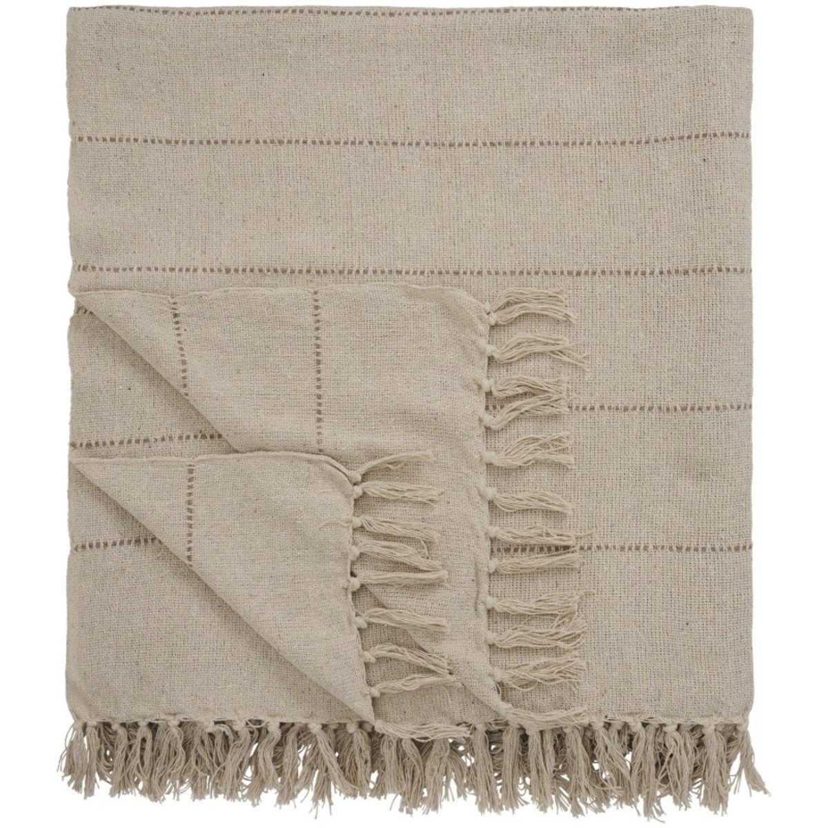 Dessus de lit coton franges crème, IB LAURSEN