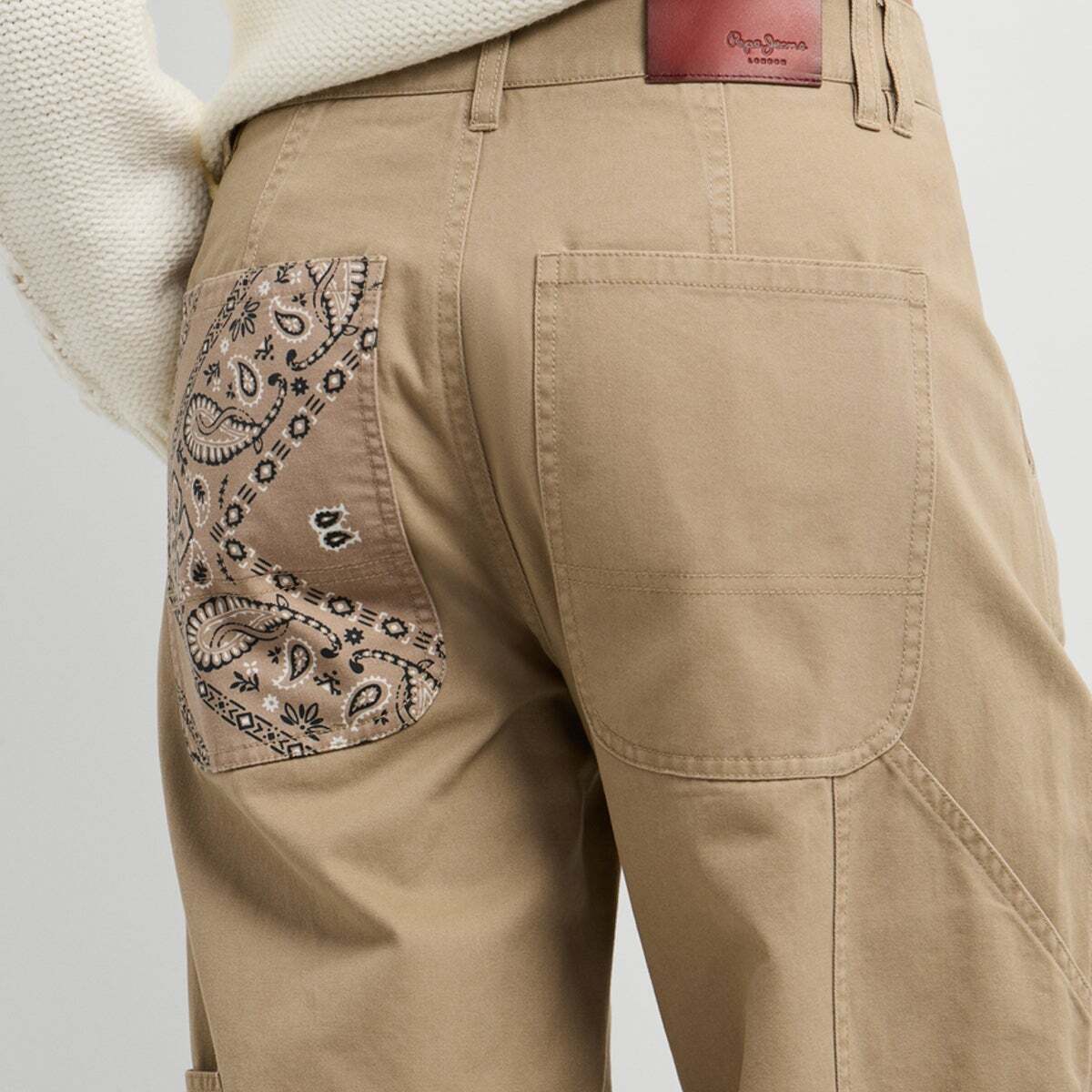 Pantalon Cargo En Sergé Coupe Droite beige malté, PEPE JEANS