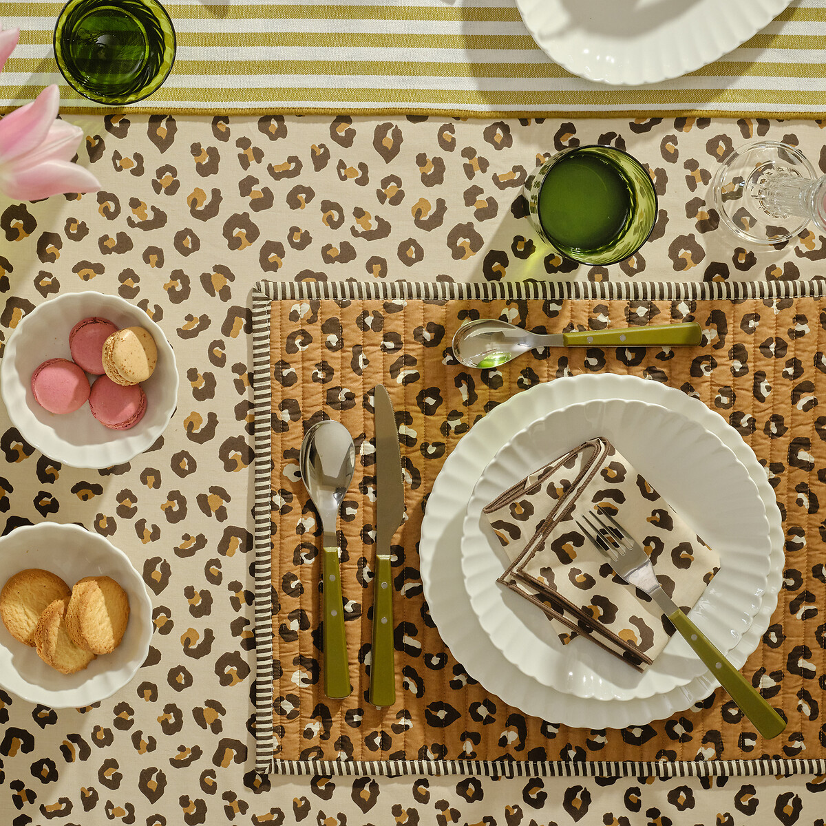 Nappe imprimé léopard, en coton, LEOPOLD imprimé léopard, LA REDOUTE INTERIEURS