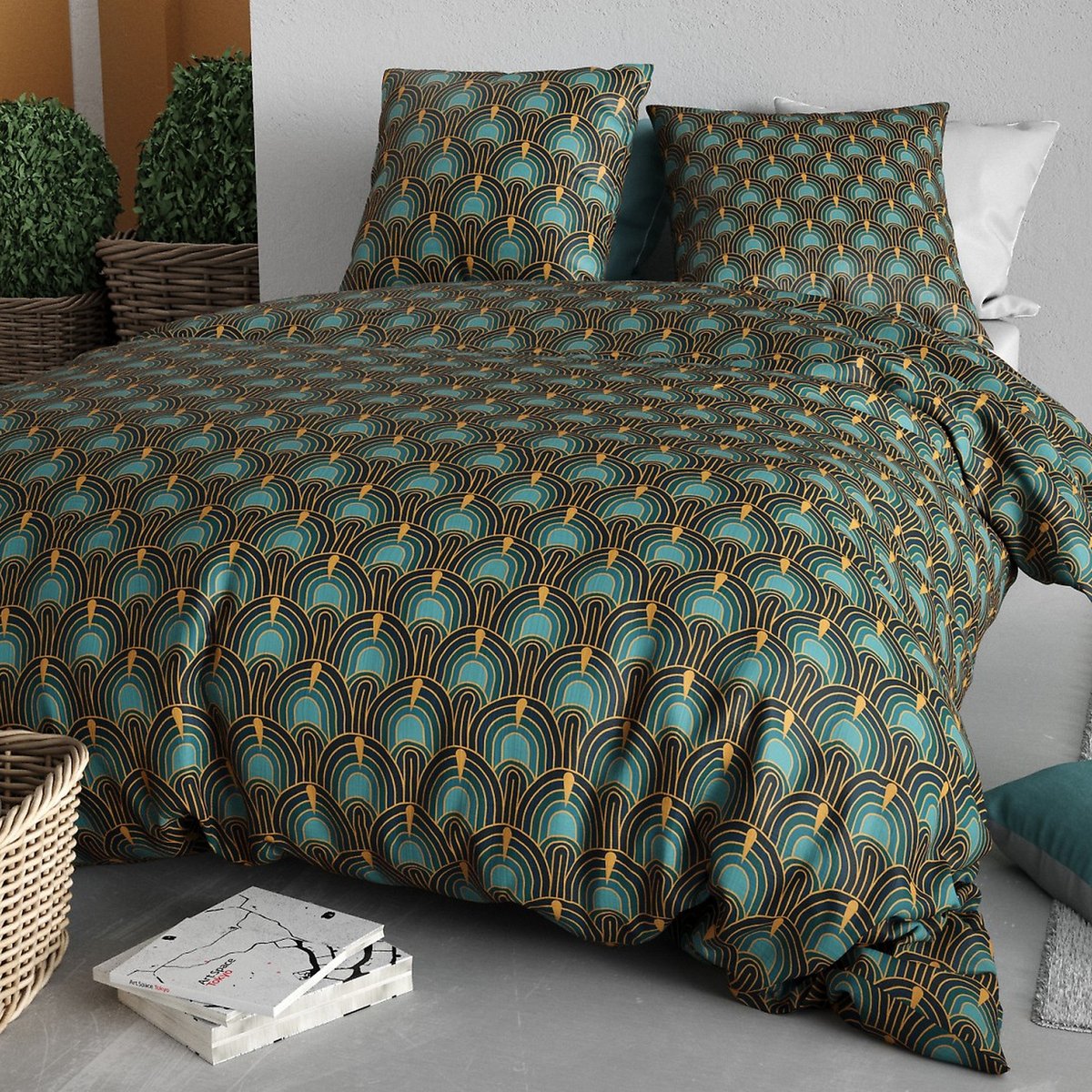 Parure de lit - Housse de couette coton 57 fils multicolore, EDEN