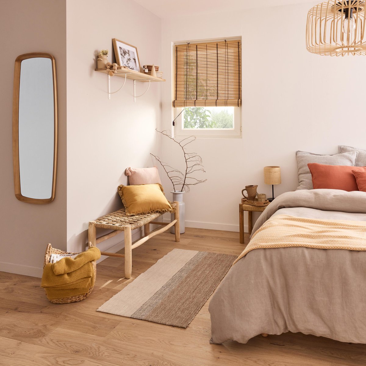 Descente de lit naturel, MAURI beige, INSPIRE