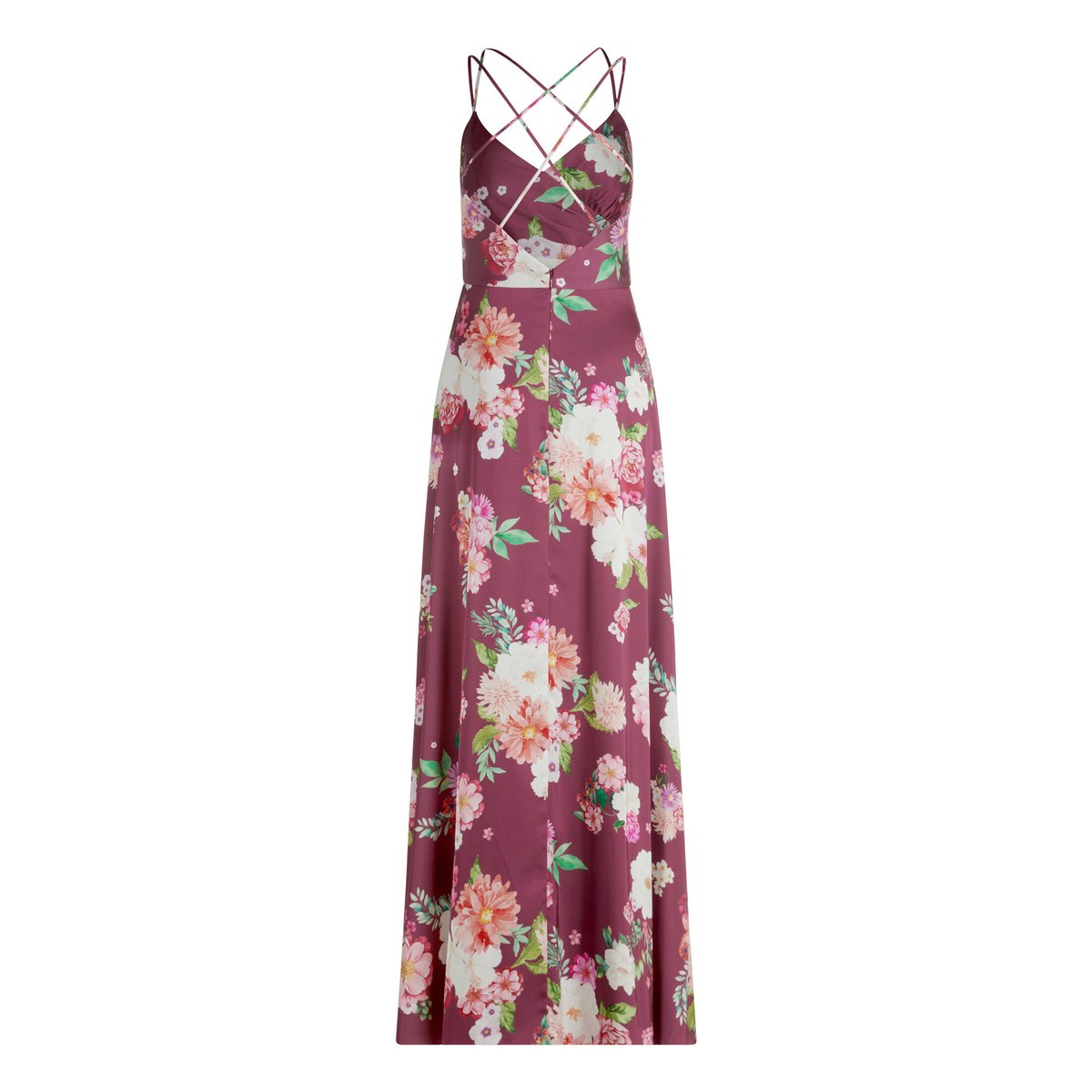 Robe de soirée à encolure en v dark red/pink, VERA MONT
