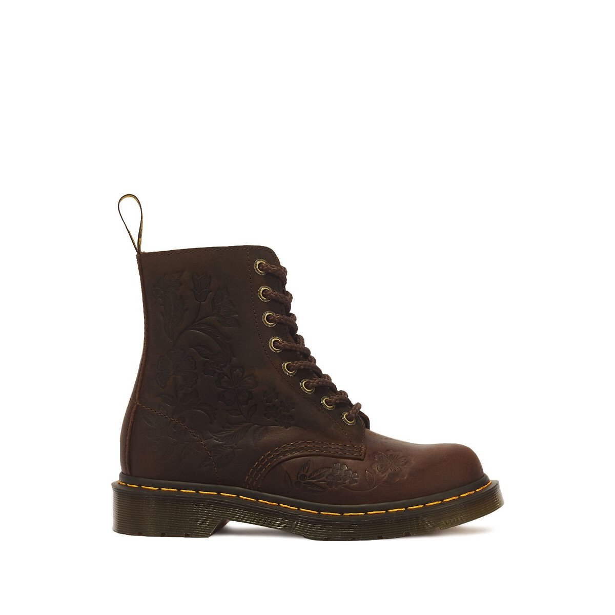 Boots 1460 Pascal en cuir Crazy Horse marron foncé, DR. MARTENS