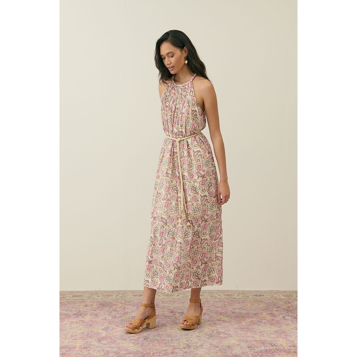 Marjorie Printed Sleeveless Maxi Dress pink print, LOUISE MISHA