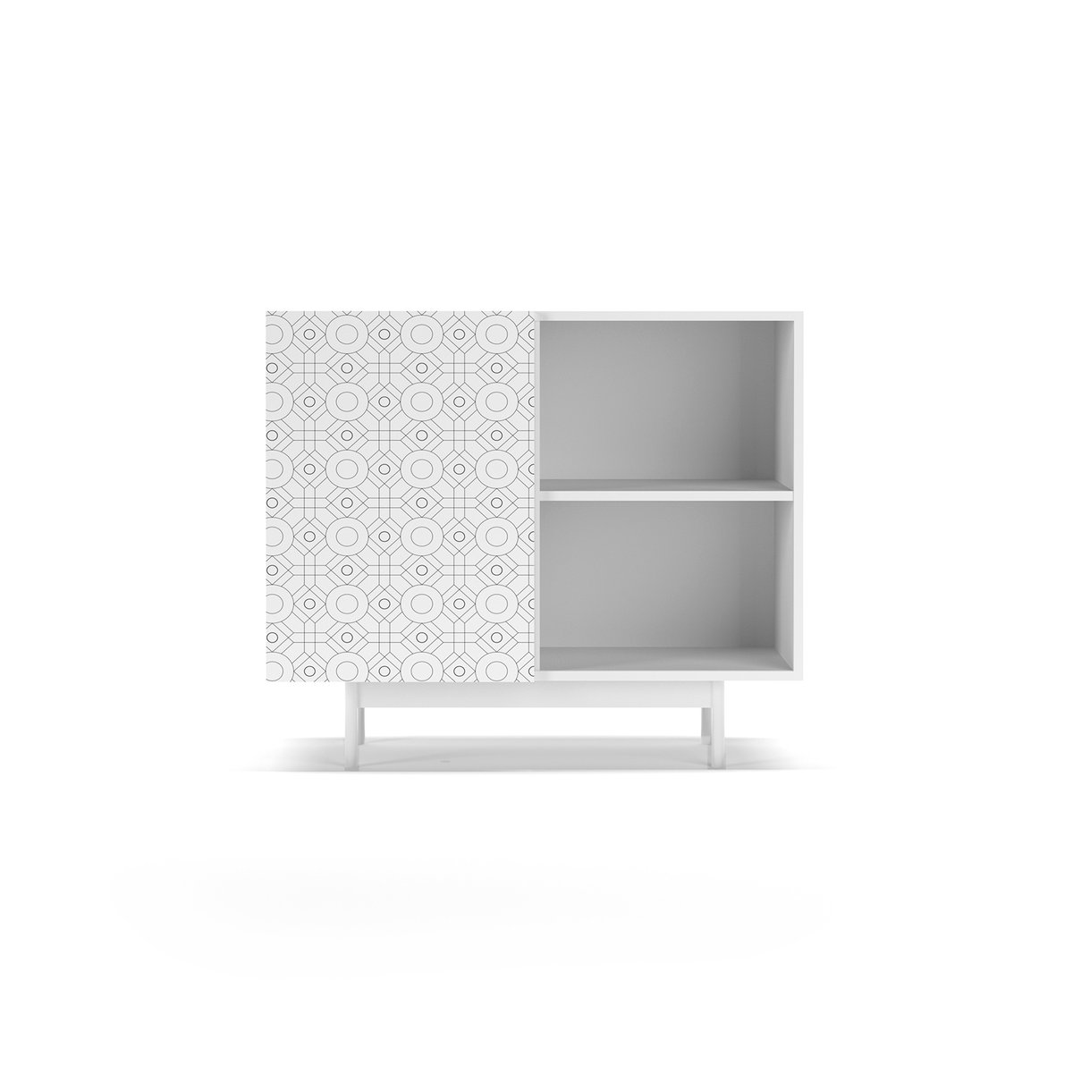 Buffet porte sérigraphie, PRINTED blanc, HERDASA