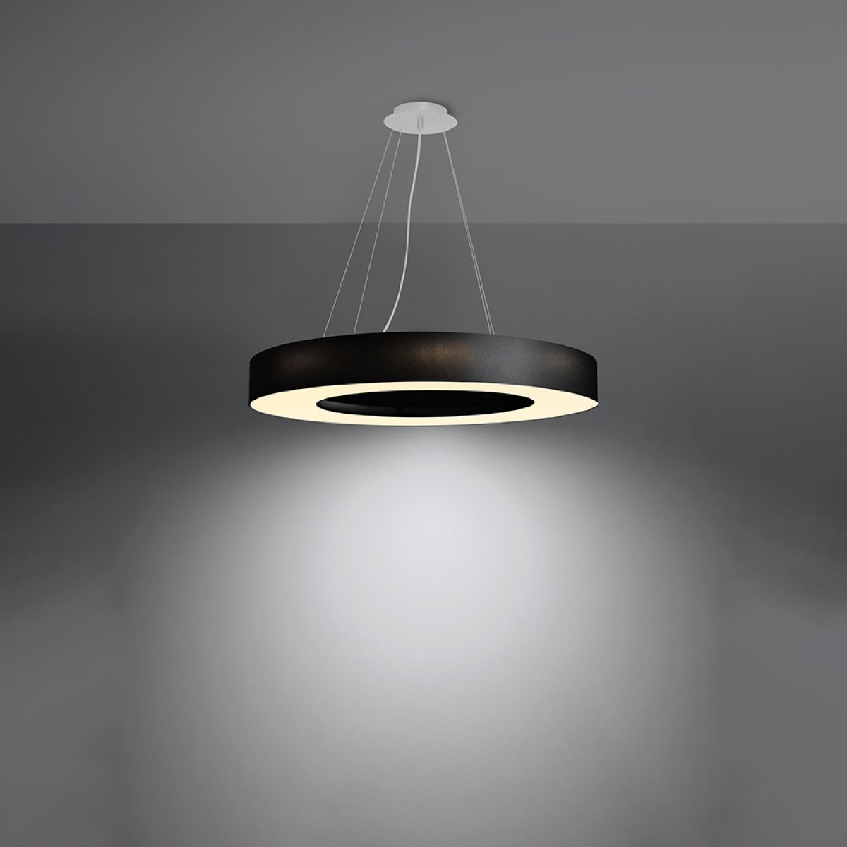 Suspension Tissu Noir E27 6 Saturno noir, EDEN