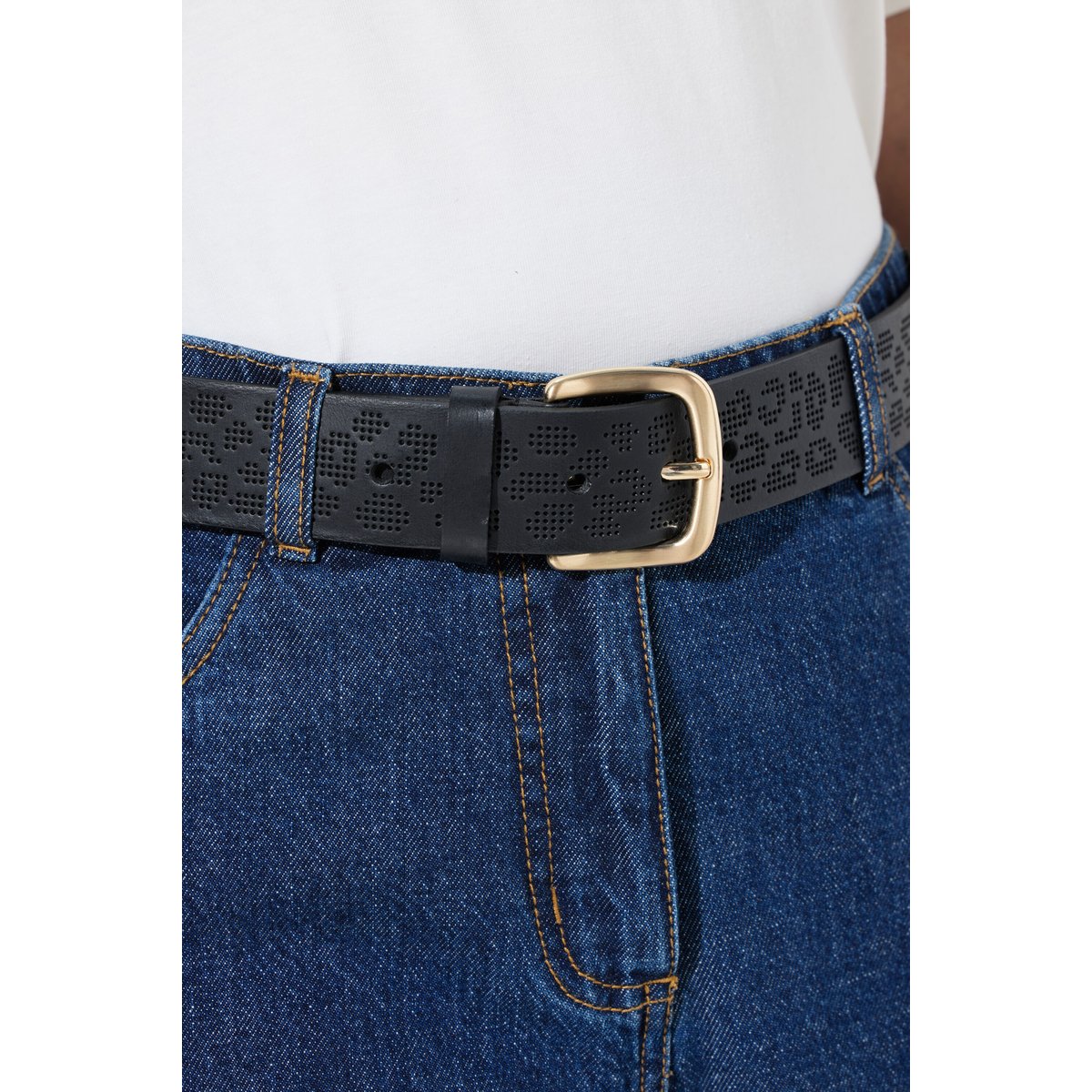 Ceinture en cuir noir, ULLA POPKEN