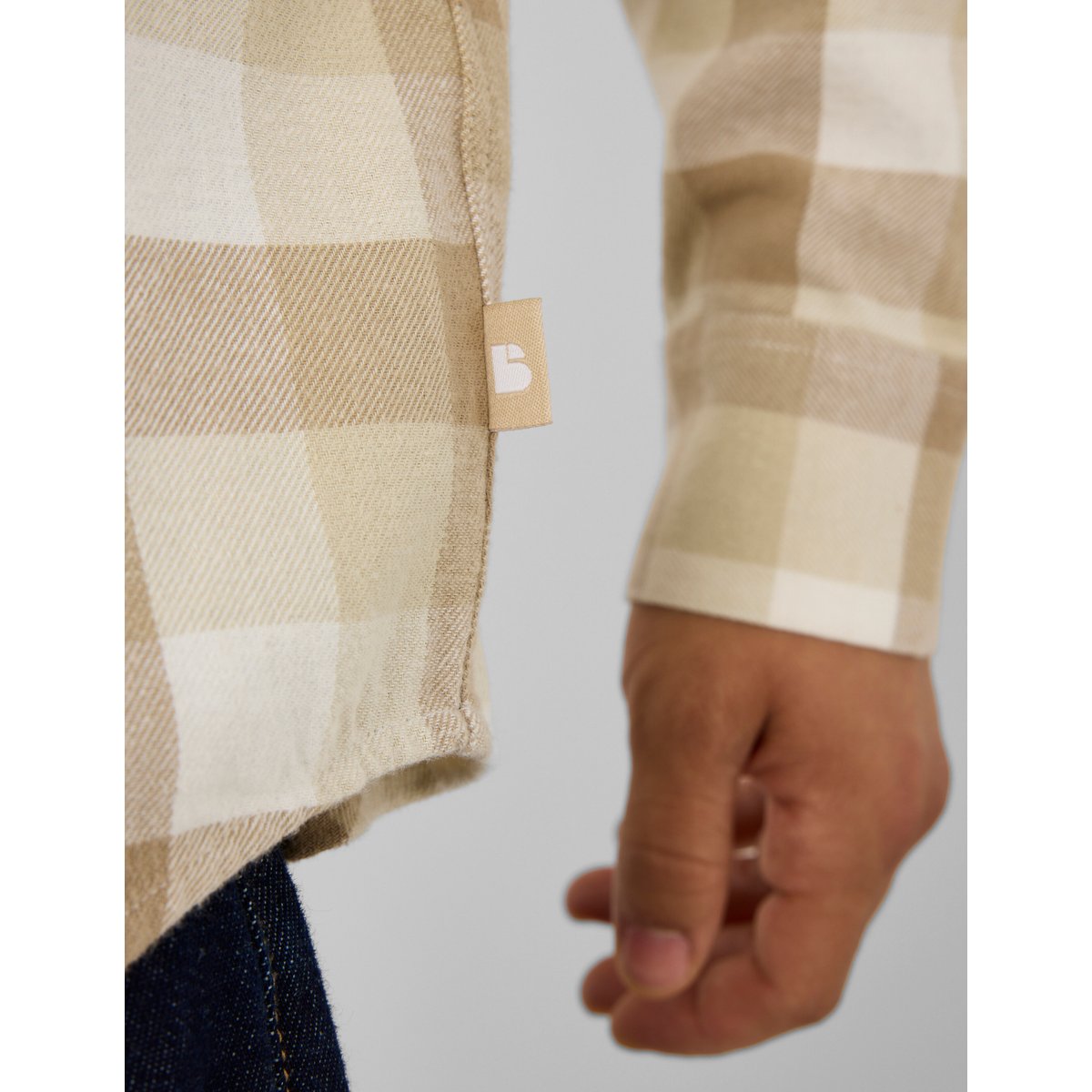 Chemise à carreaux blanc cassé, BZB