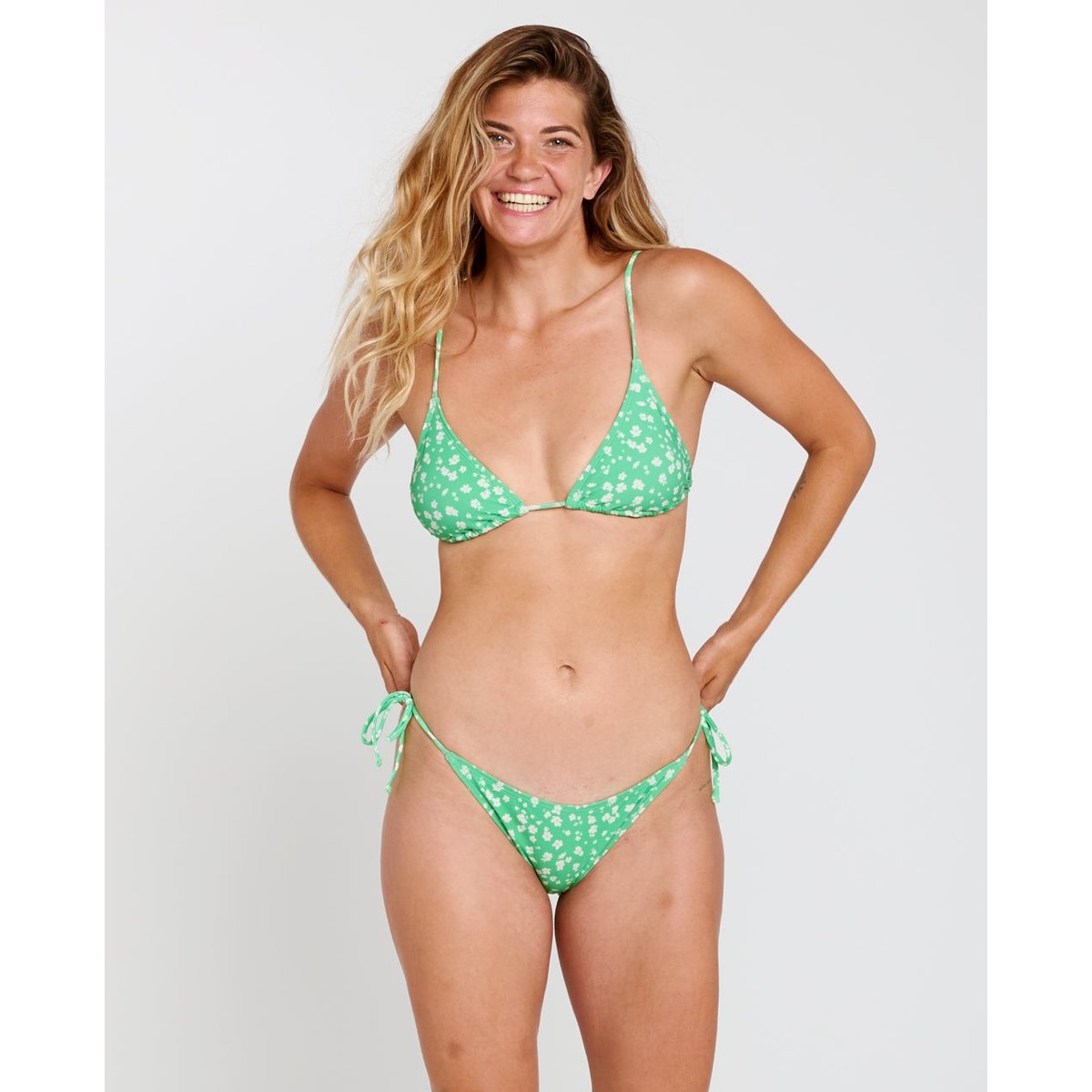 Ensemble maillot de bain triangle coulissant Molokaï vert clair, RIP CURL