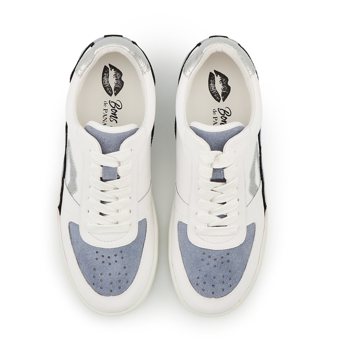Baskets En Cuir Loulou  Suede silver, BONS BAISERS