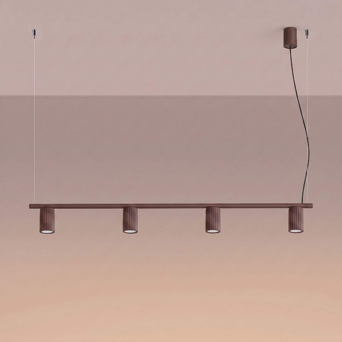 Lustre Aluminium Brun GU10 4 Karbon brun, EDEN